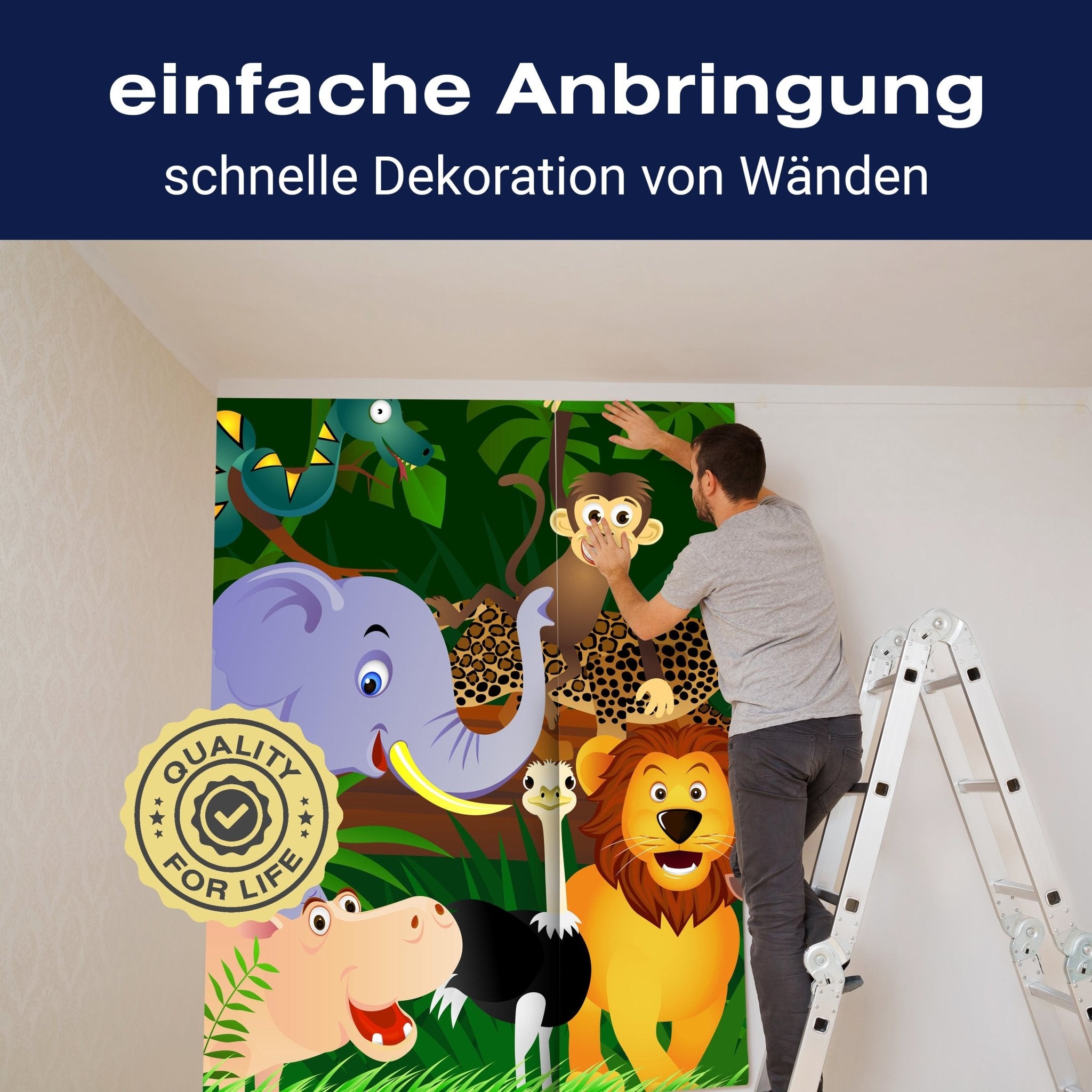 Fototapete Kinderzimmer, Dschungel, Tiere M0002 - Bild 3