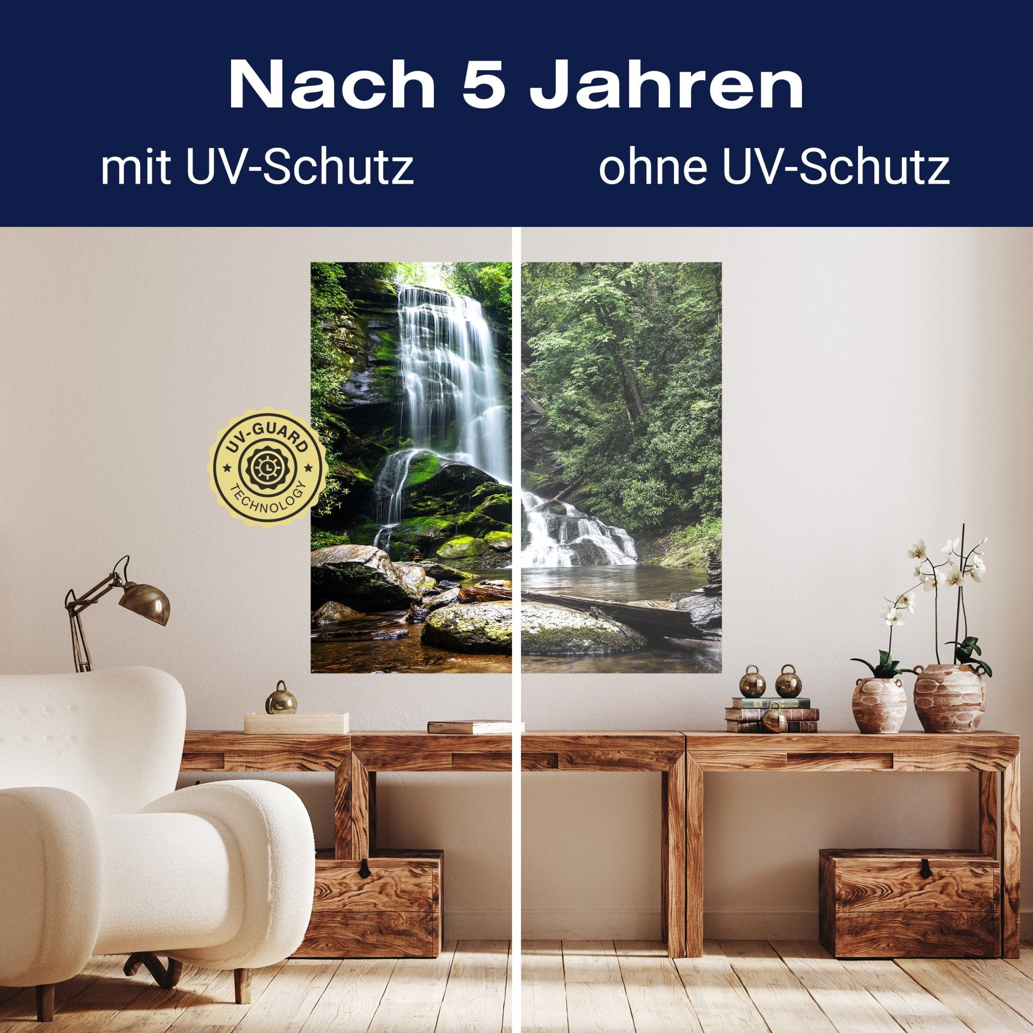 Quadratische Fototapete Wasserfall mit Bach M0006 - Bild 9