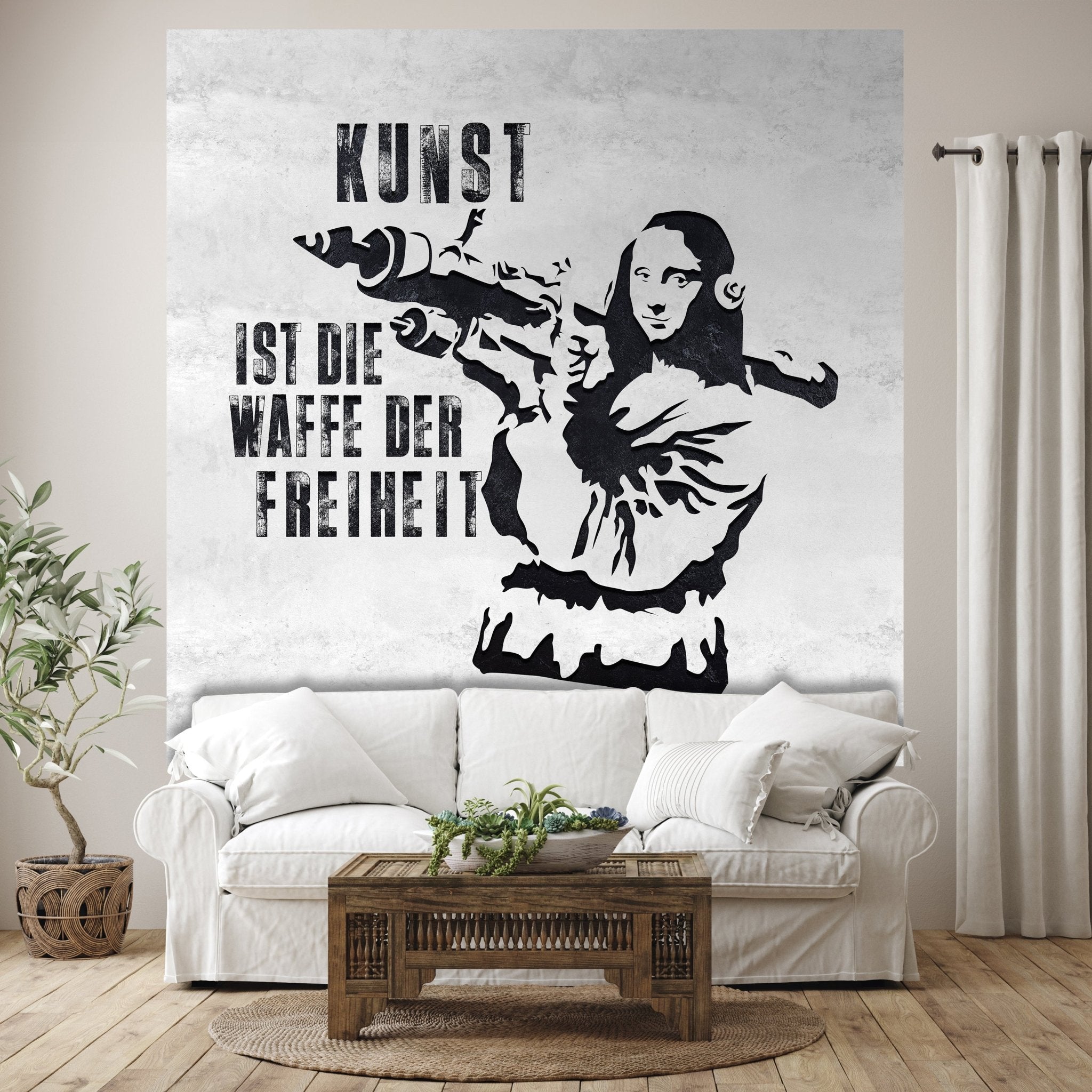 Quadratische Fototapete Banksy Street Art M0067 - Bild 1