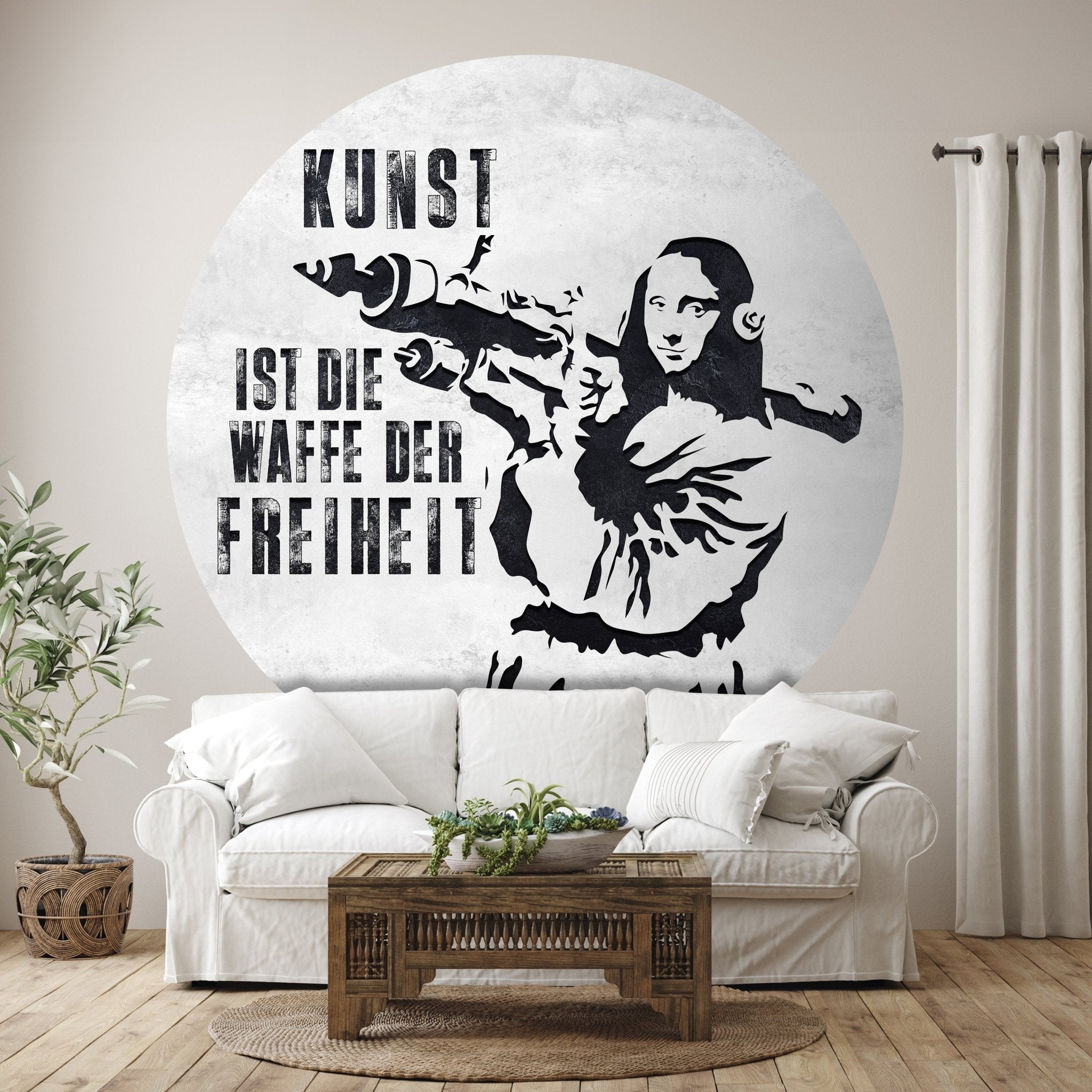 Runde Fototapete Banksy Street Art M0067 - Bild 1