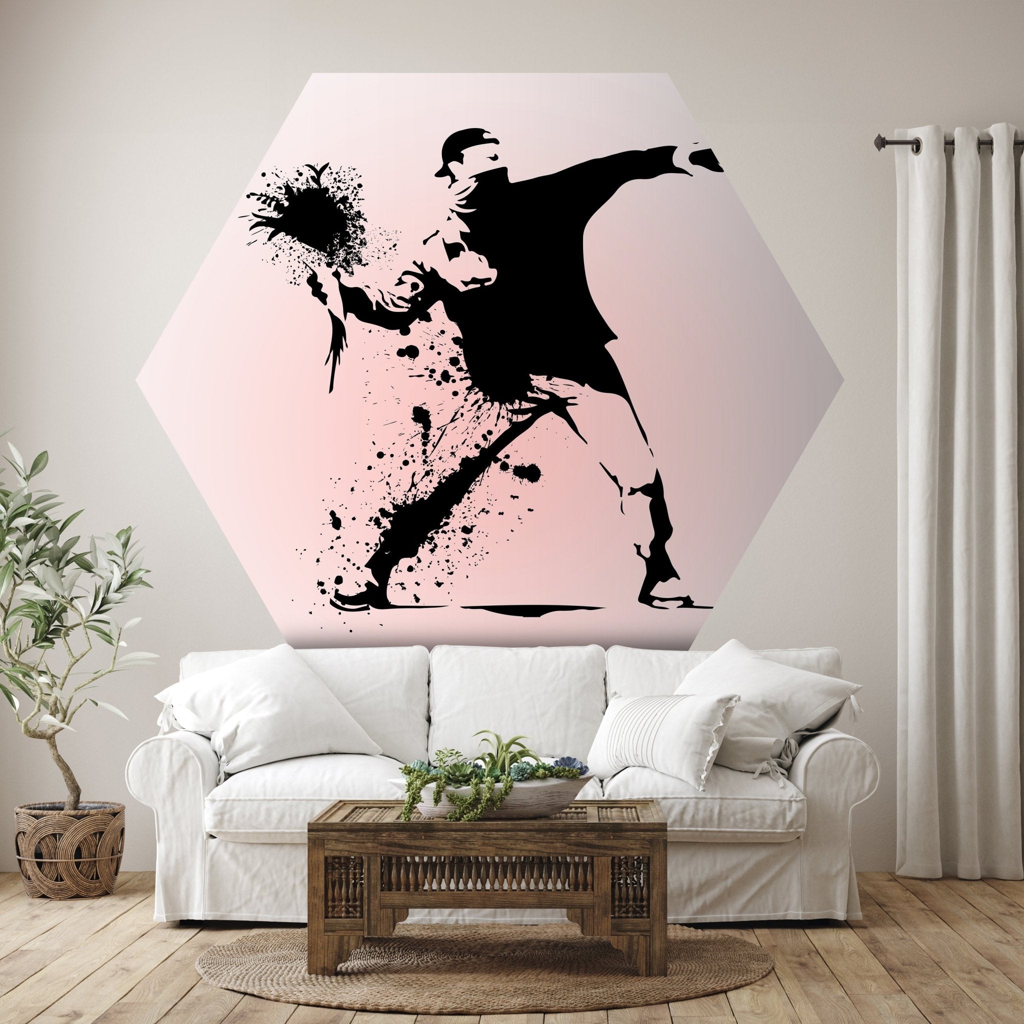 Hexagon-Fototapete Banksy Street Art M0068 - Bild 1