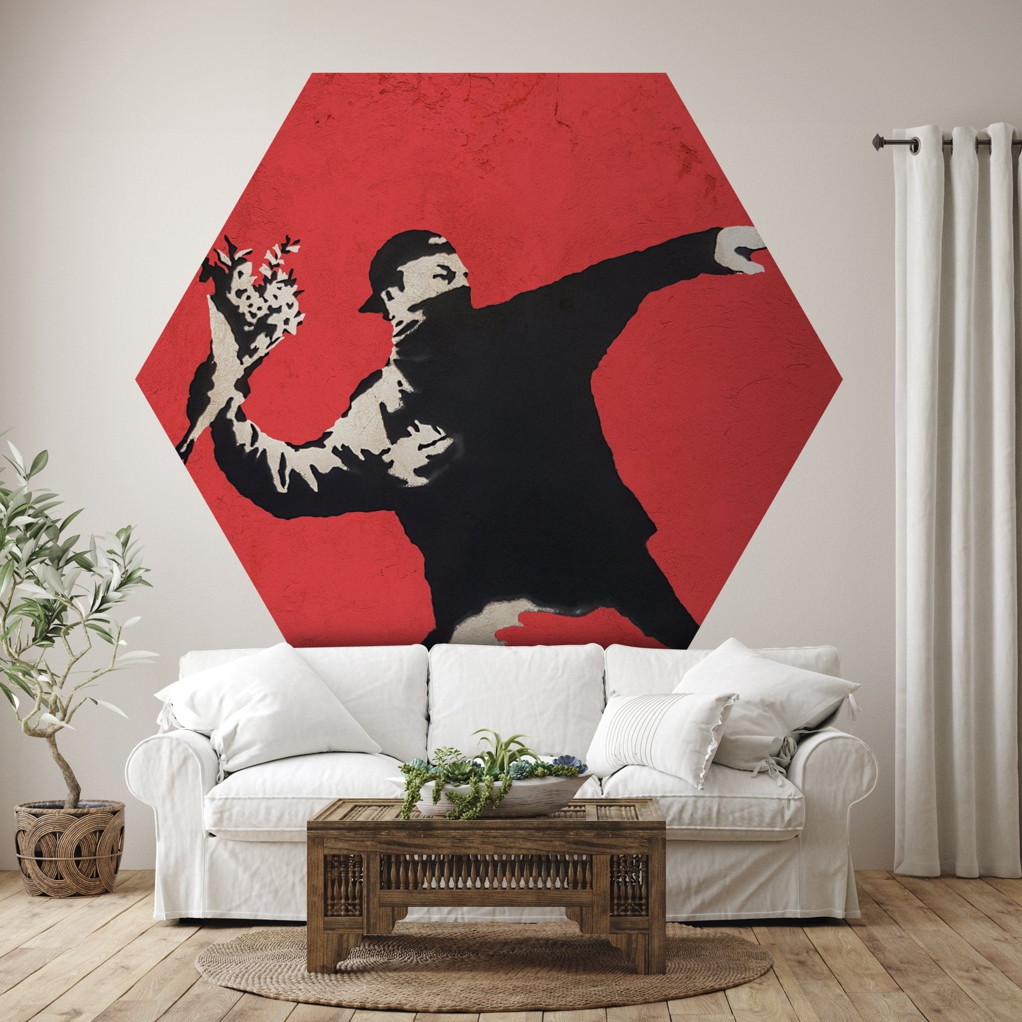 Hexagon-Fototapete Banksy Street Art M0070 - Bild 1