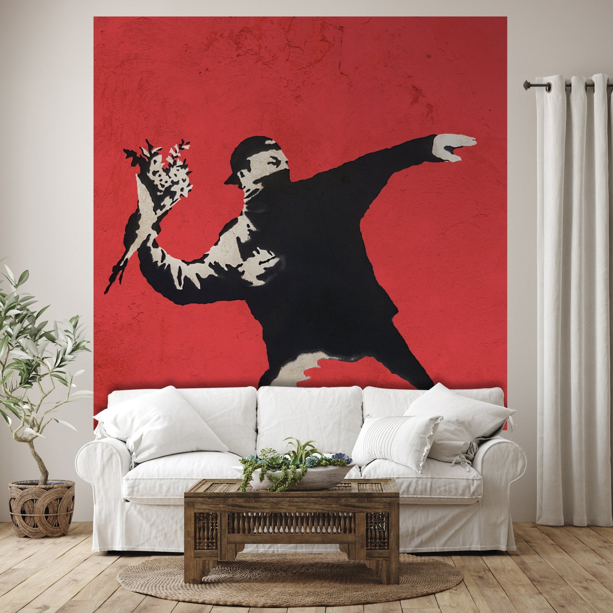 Quadratische Fototapete Banksy Street Art M0070 - Bild 1