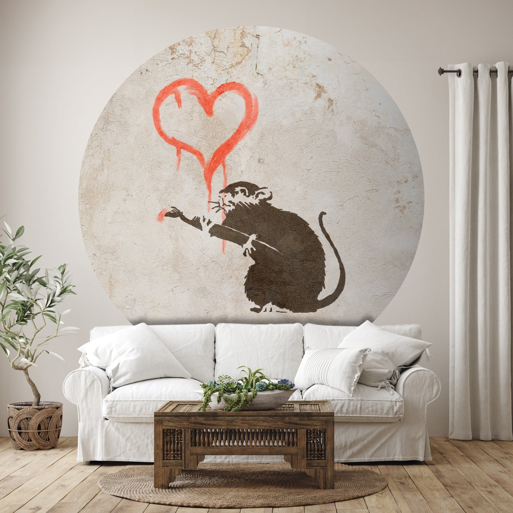 Runde Fototapete Banksy Street Art M0073 - Bild 1