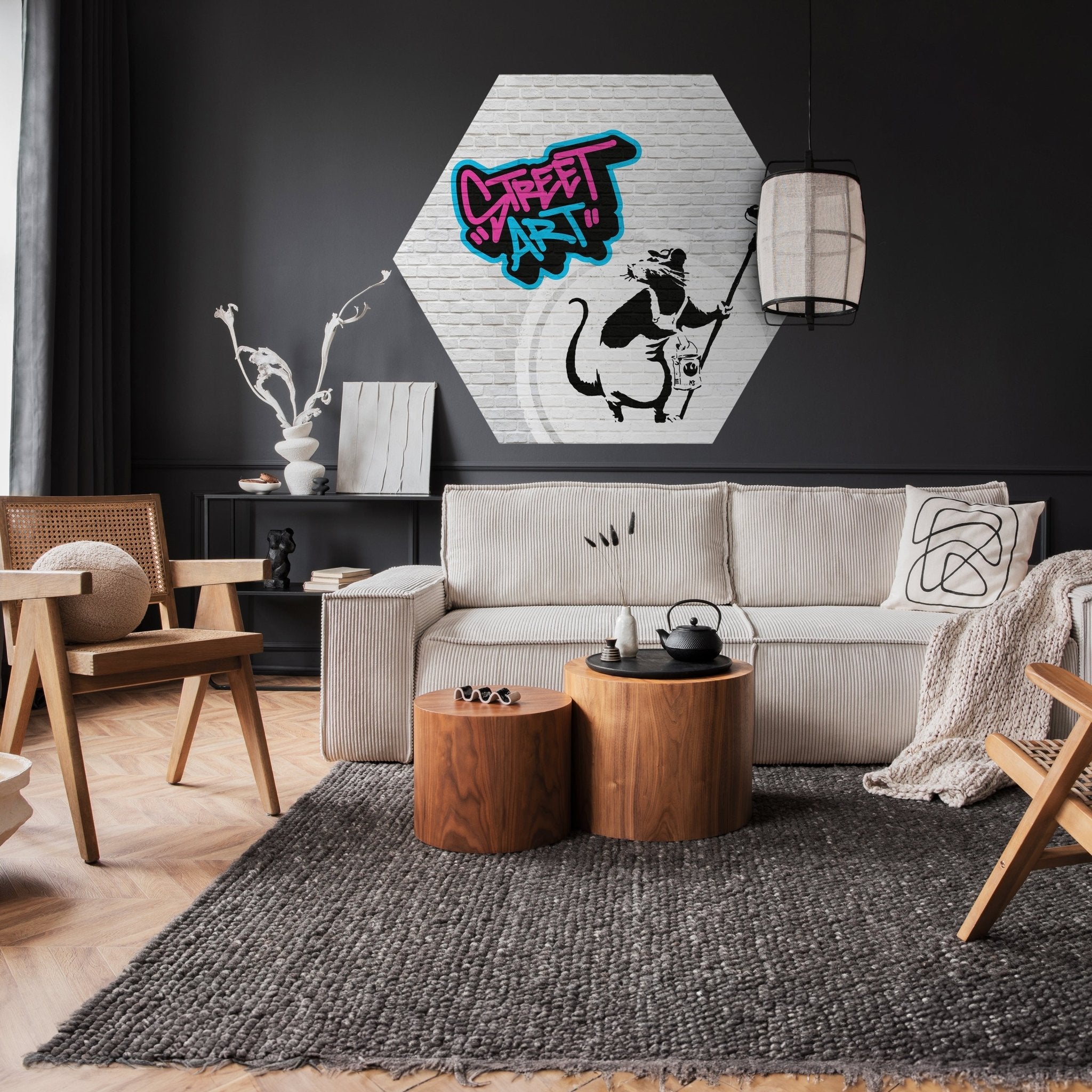 Hexagon-Fototapete Banksy Street Art M0076 - Bild 2