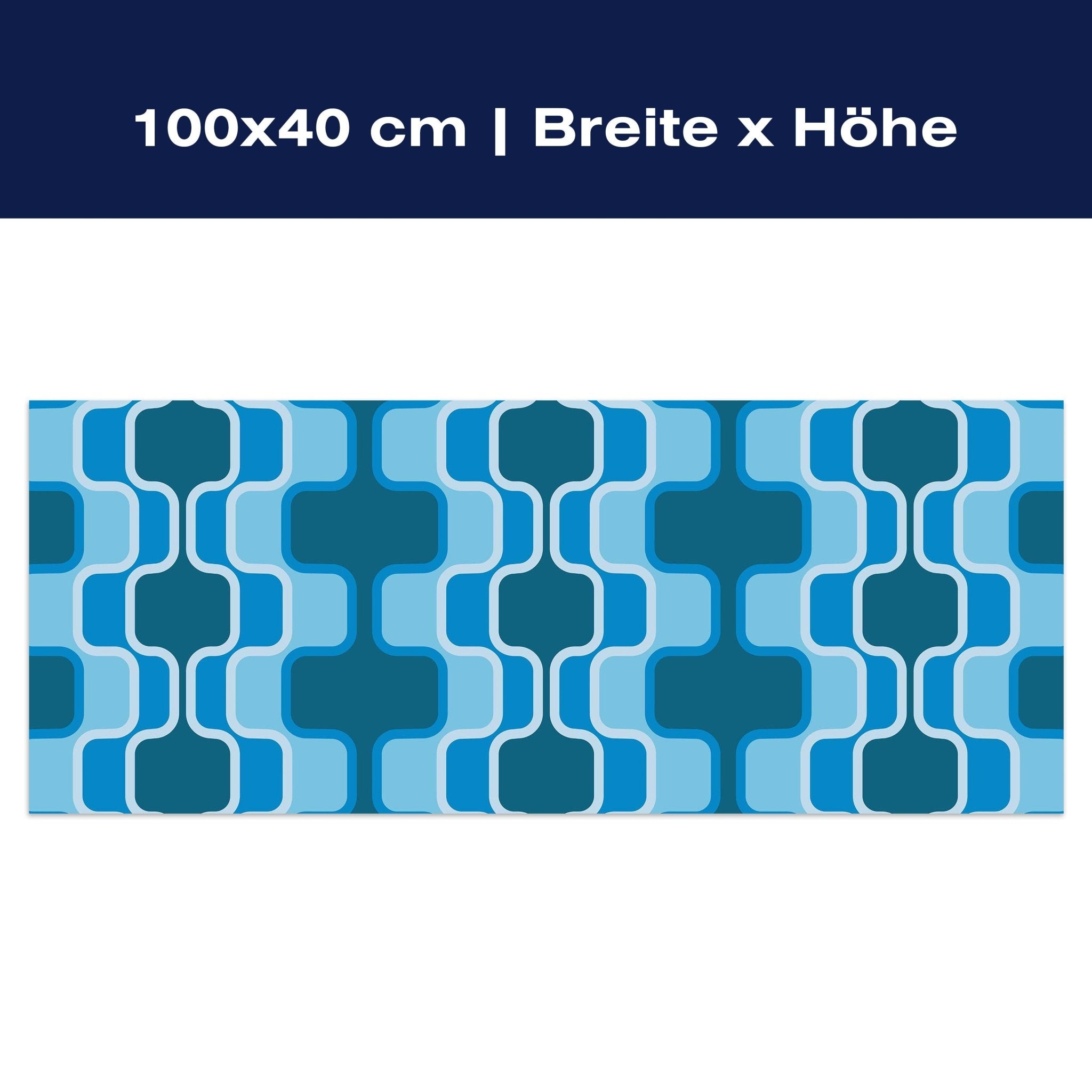 Leinwandbild Retromuster Blau Muster M0111