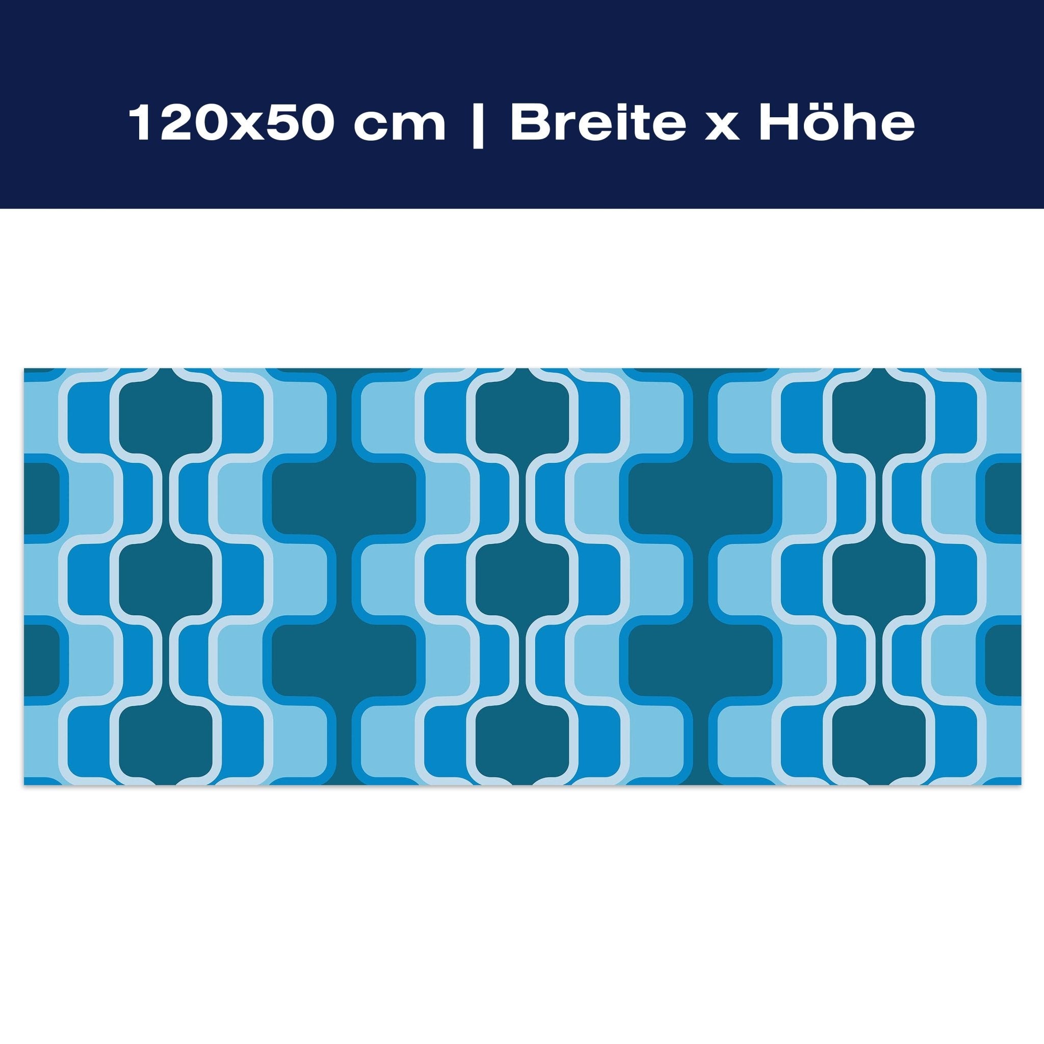 Leinwandbild Retromuster Blau Muster M0111