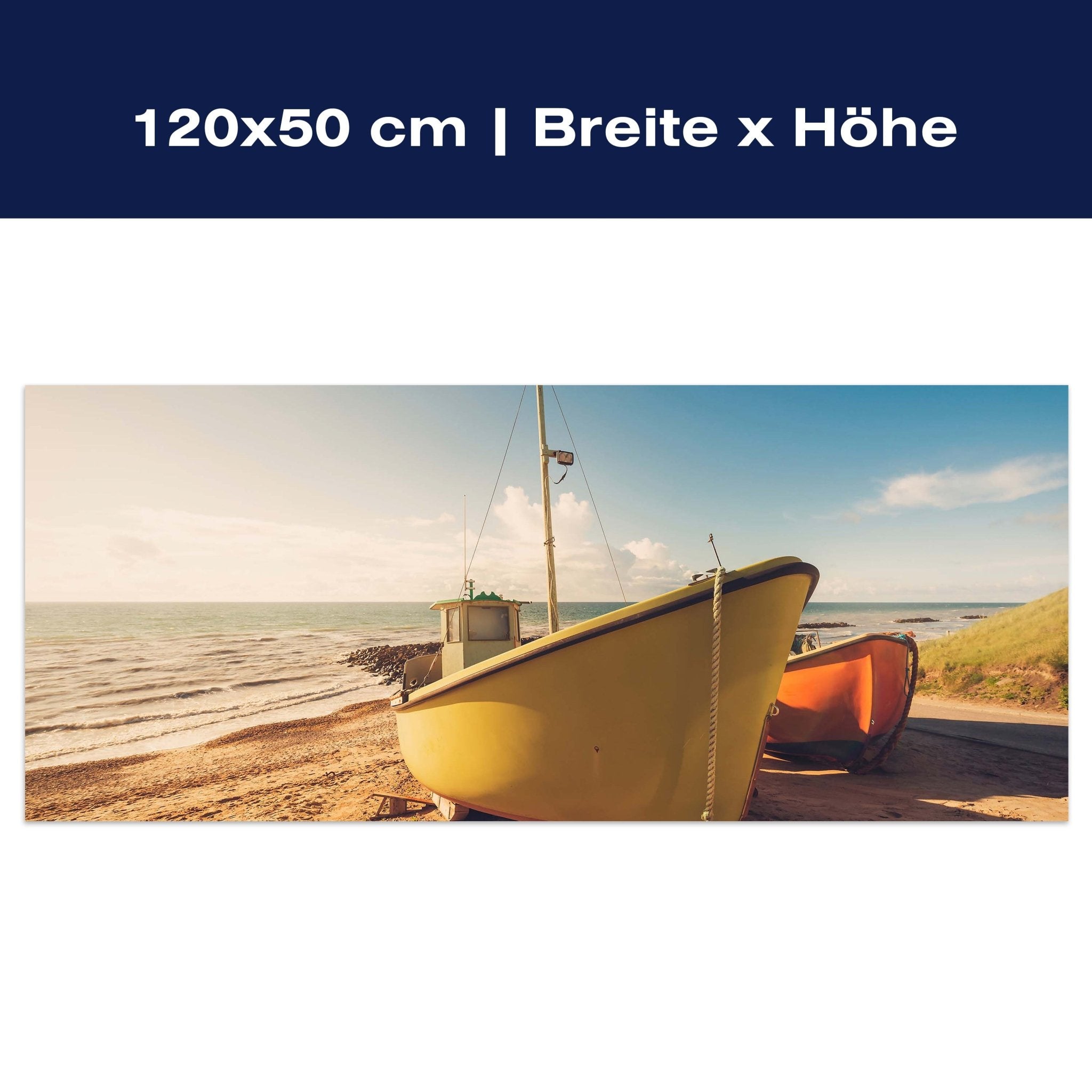 Leinwandbild Boote Am Strand M0388