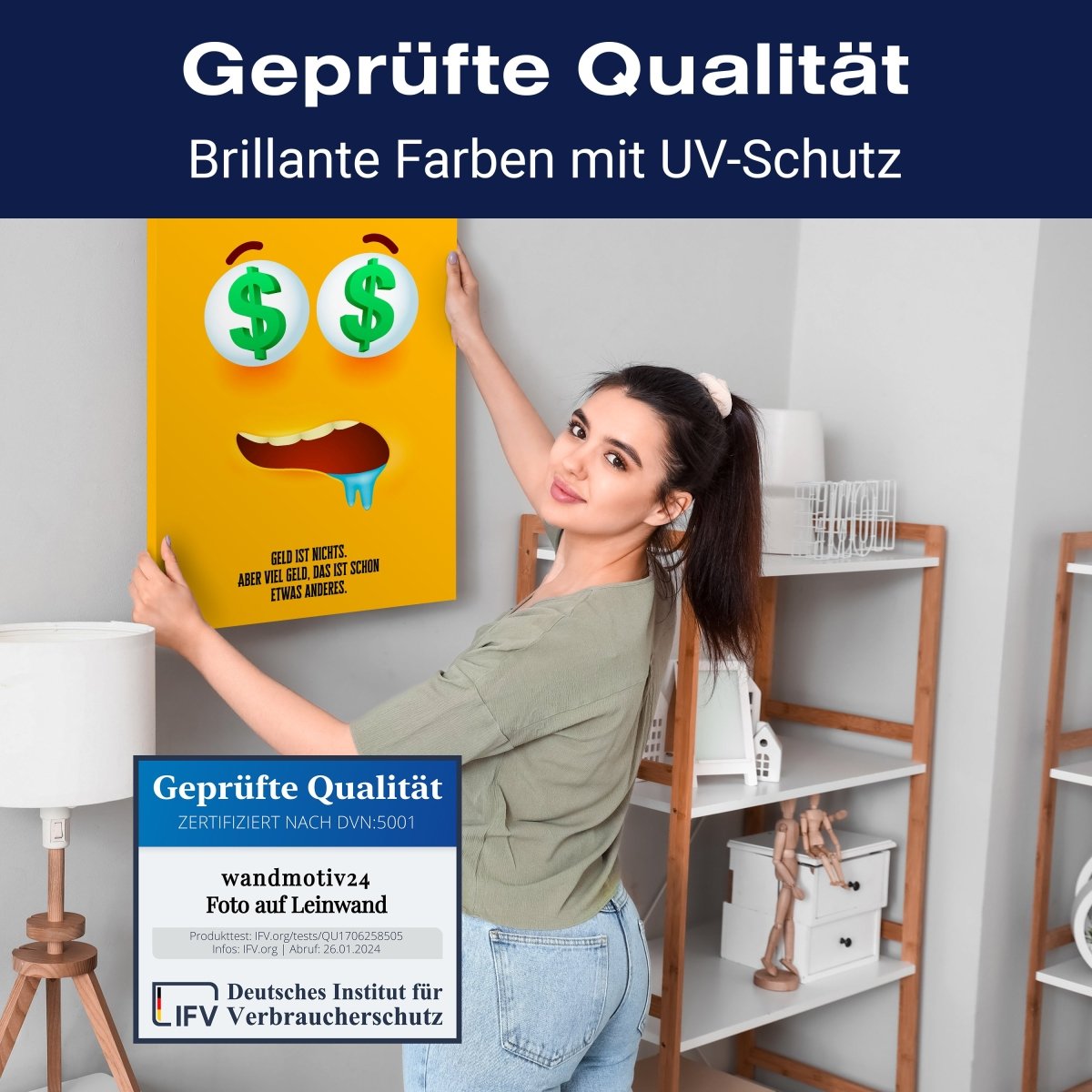 Leinwandbild Spruch, Geld ist nichts M0536 kaufen - Bild 4