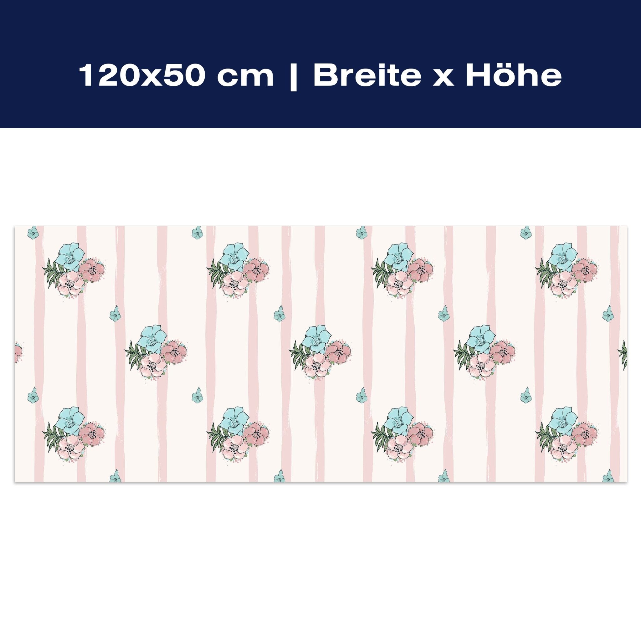 Leinwandbild Exotische rosa und blaue Blumen M0864