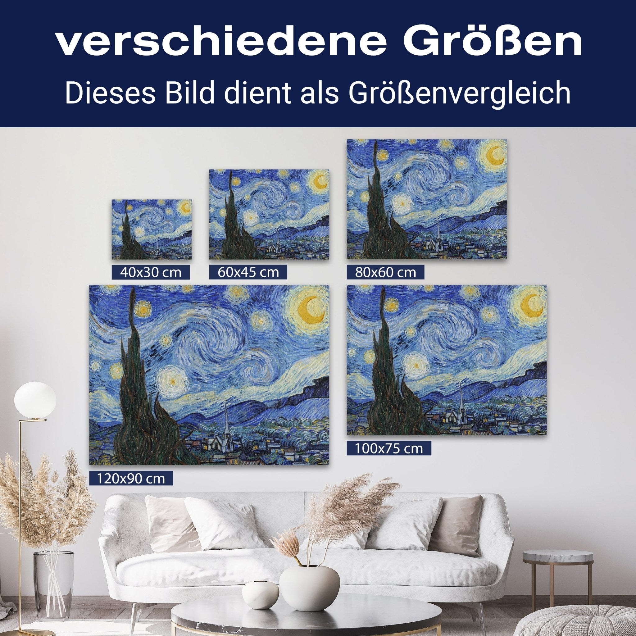 Leinwandbild Sternennacht, Vincent Van Gogh M0866 kaufen - Bild 8