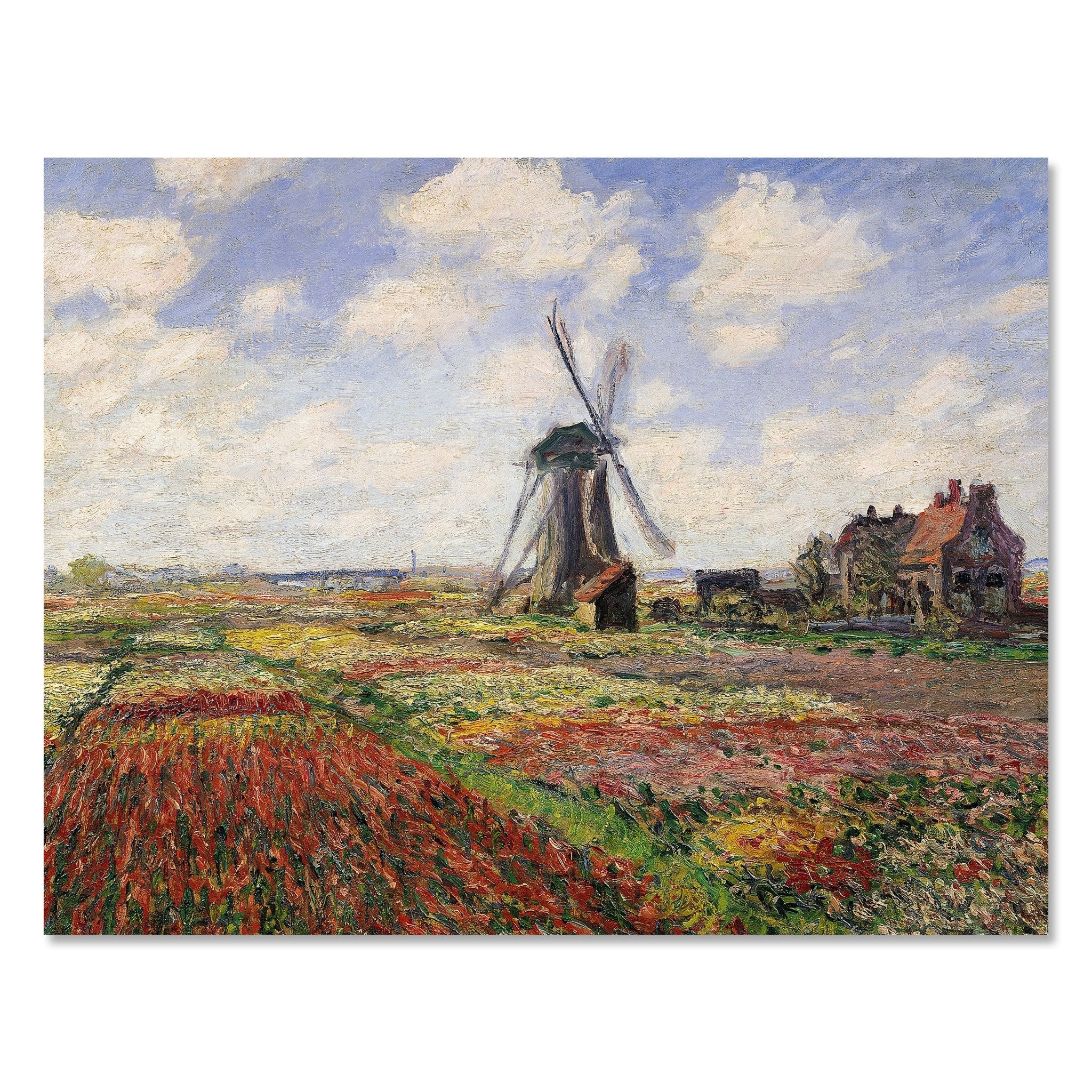 Leinwandbild Tulip Fields with the Rijnsburg Windmill, Claude Monet M0869 kaufen - Bild 1