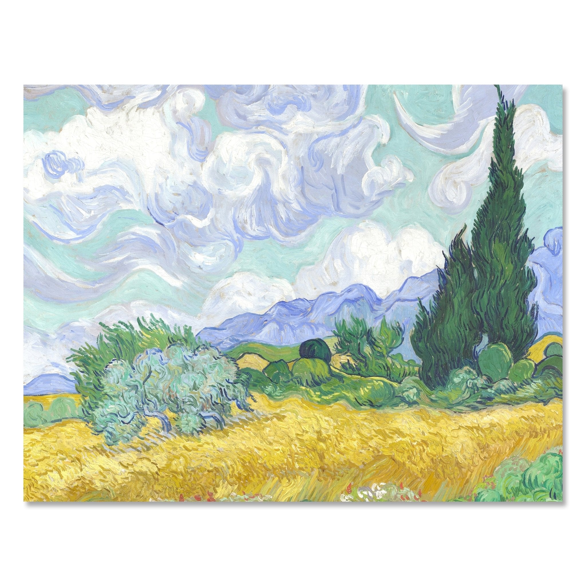 Leinwandbild Weizenfeld mit Zypressen, Vincent Van Gogh M0873 kaufen - Bild 1