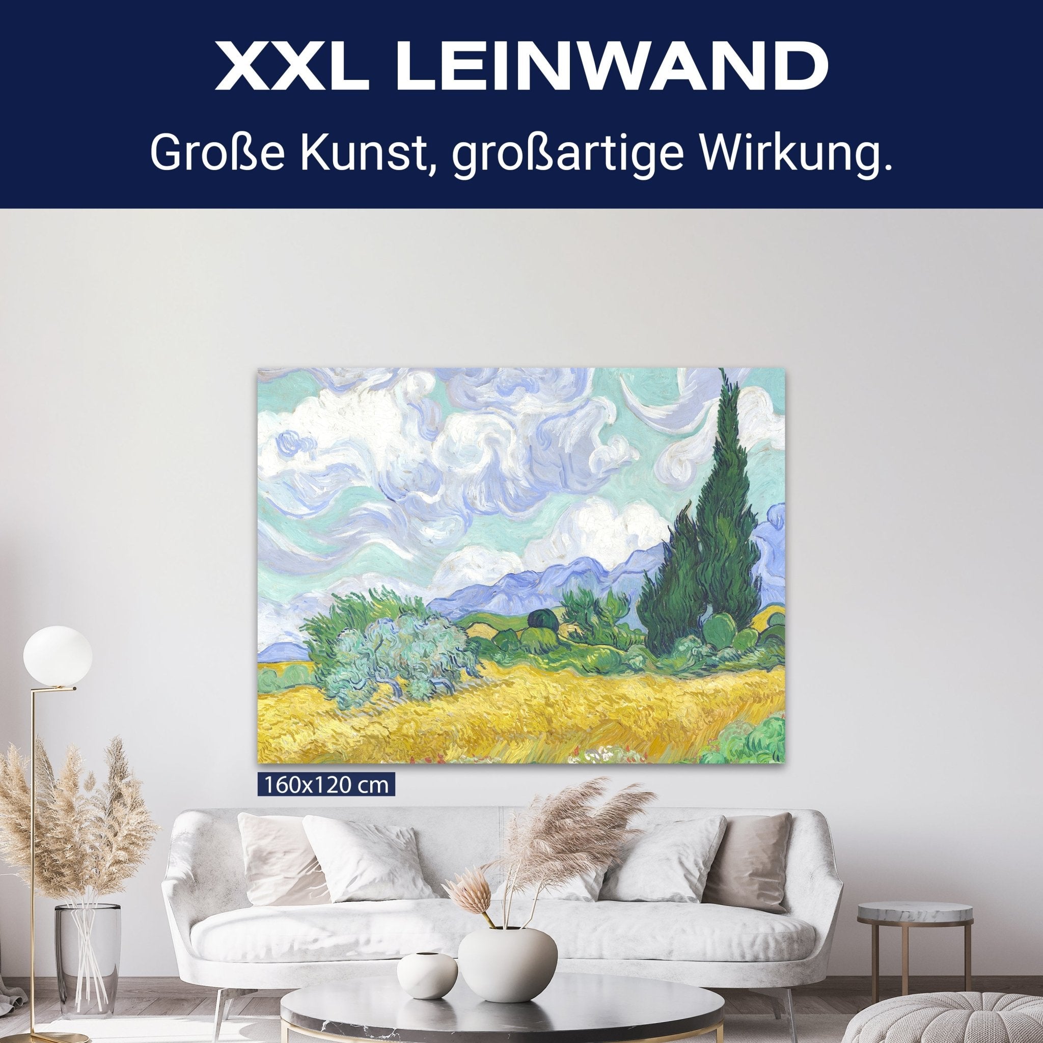 Leinwandbild Weizenfeld mit Zypressen, Vincent Van Gogh M0873 kaufen - Bild 9