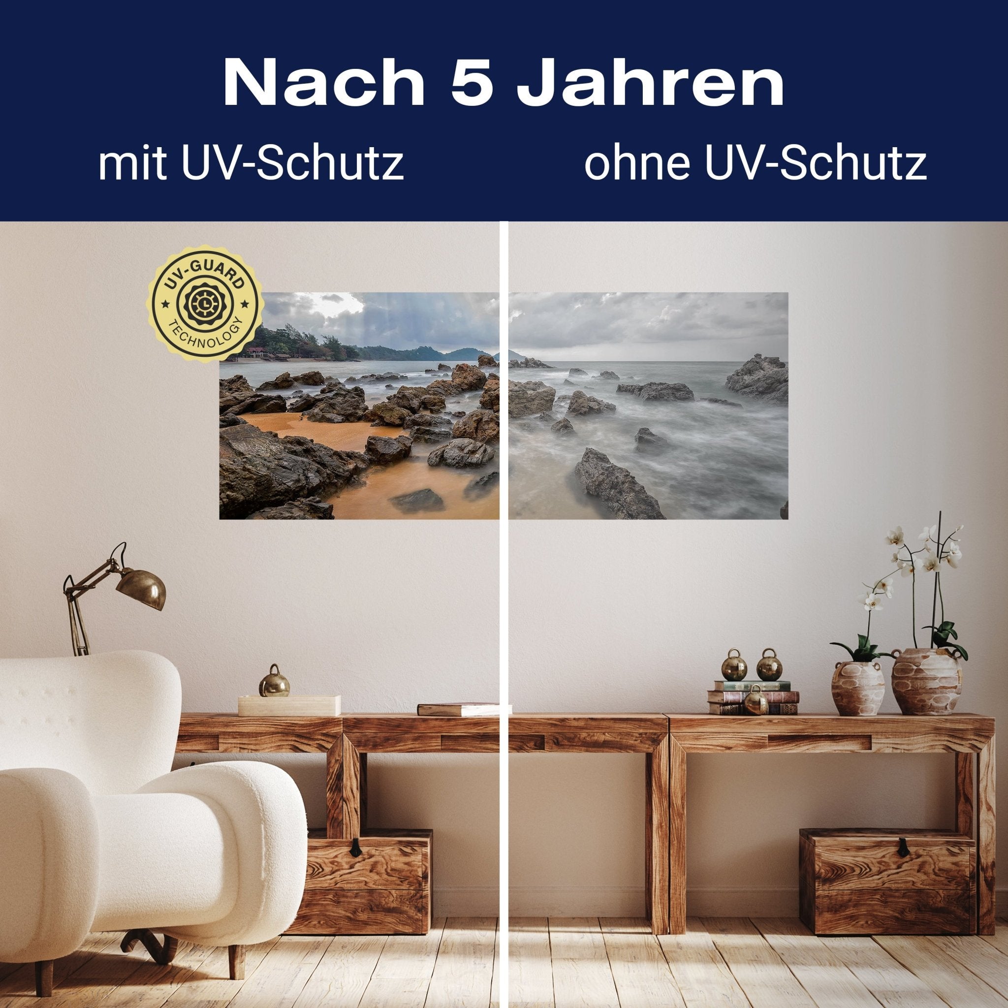 Leinwandbild Schöne Seenlandschaft mit Felsen M0888 kaufen - Bild 9