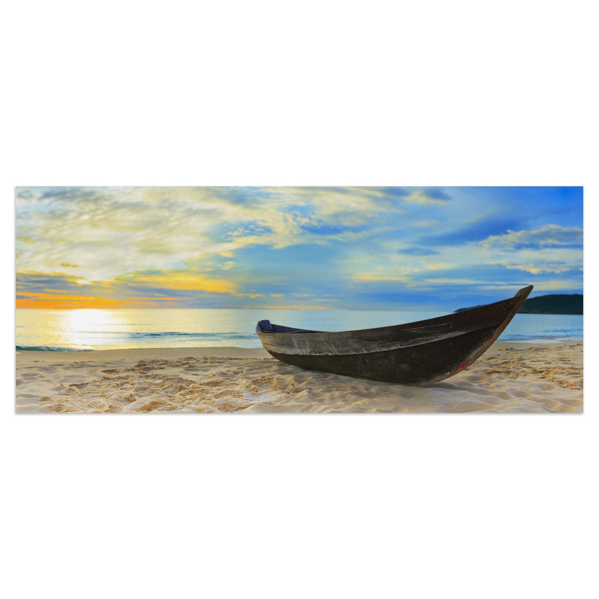 Leinwandbild Boot am Strand, Meer, Sonnenuntergang M1069 kaufen - Bild 1