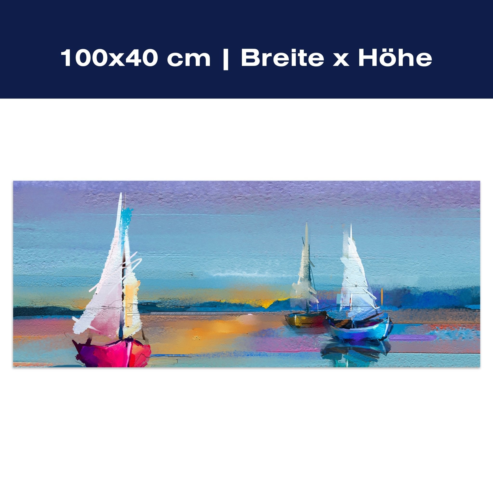 Leinwandbild Meer und Boote Malerei M1141