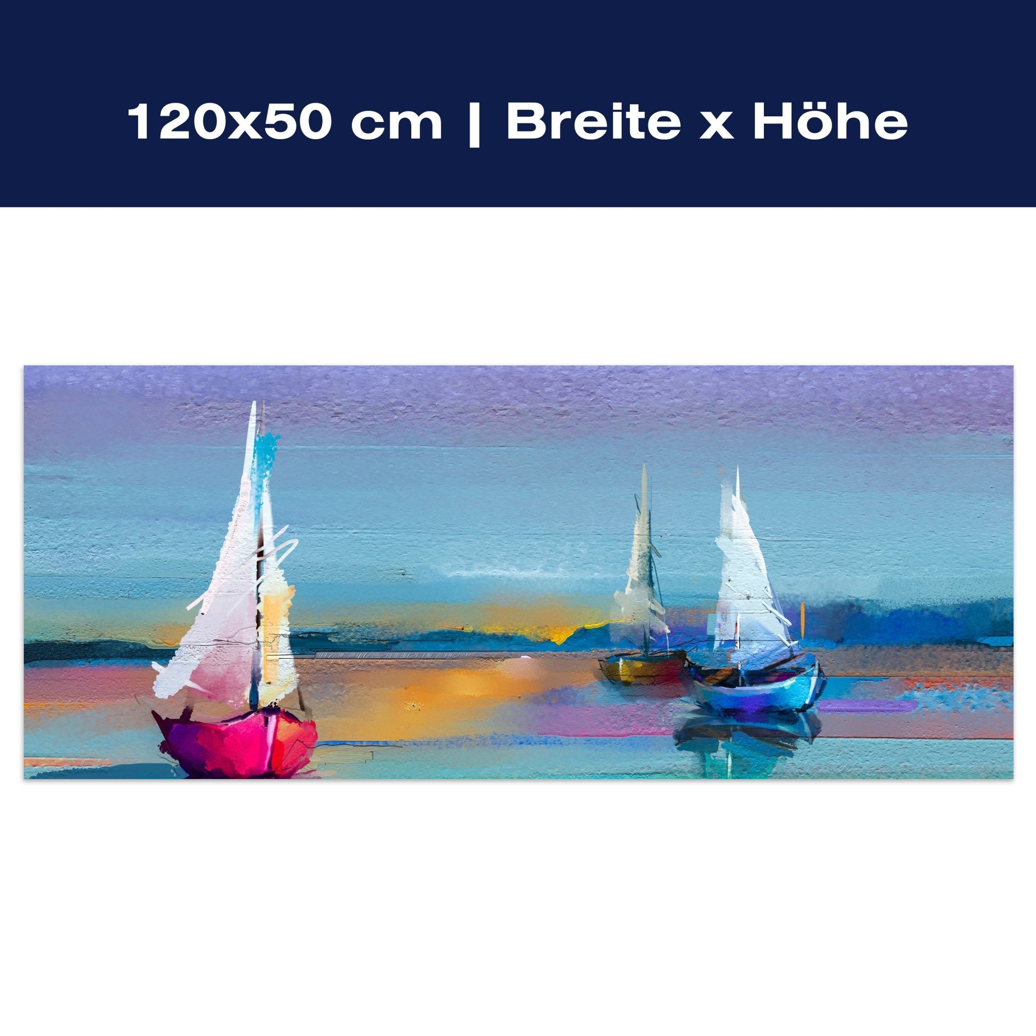 Leinwandbild Meer und Boote Malerei M1141