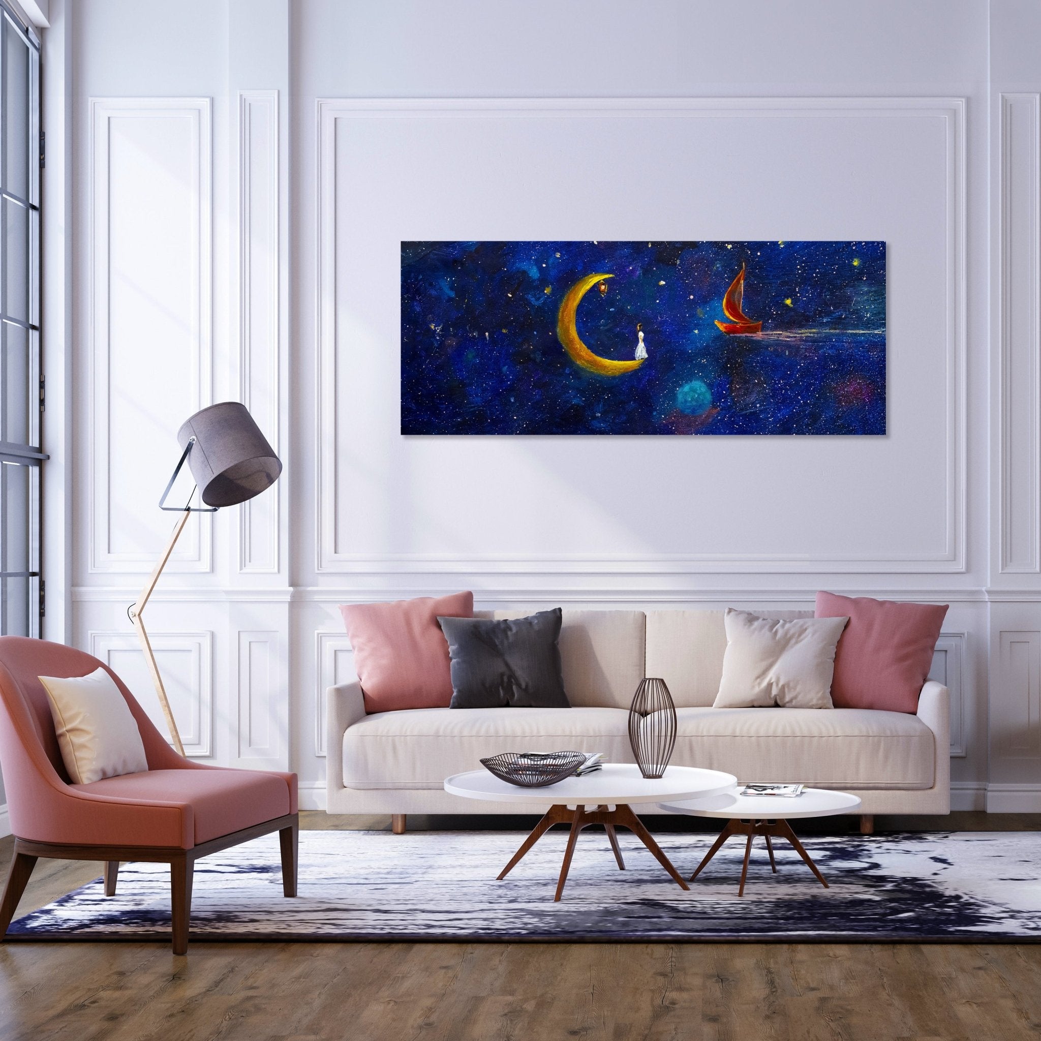 Leinwandbild Mond Schiff Kunst M1148 kaufen - Bild 2