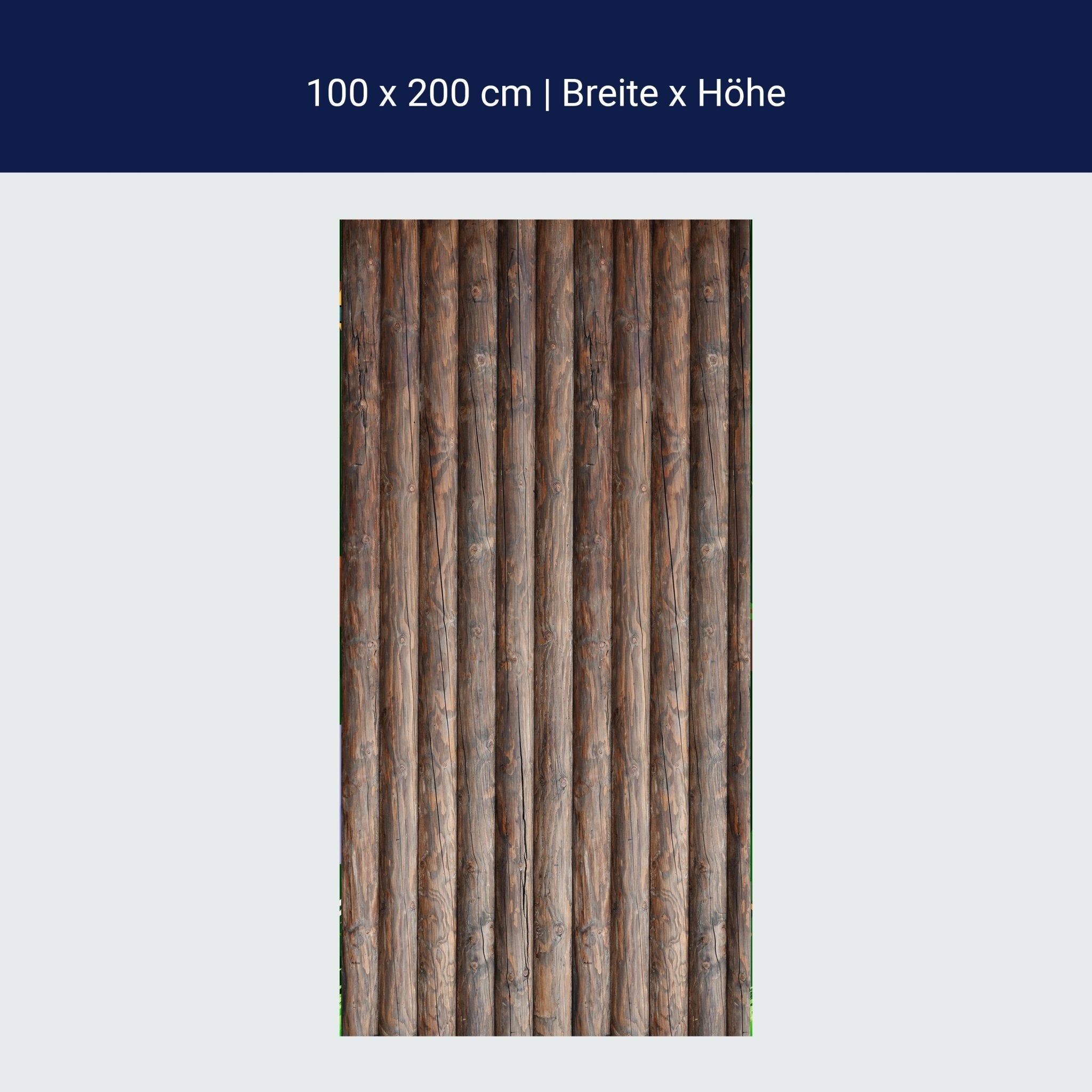 Türtapete Palisaden Zaun, Holz, Holzzaun, braun M1236