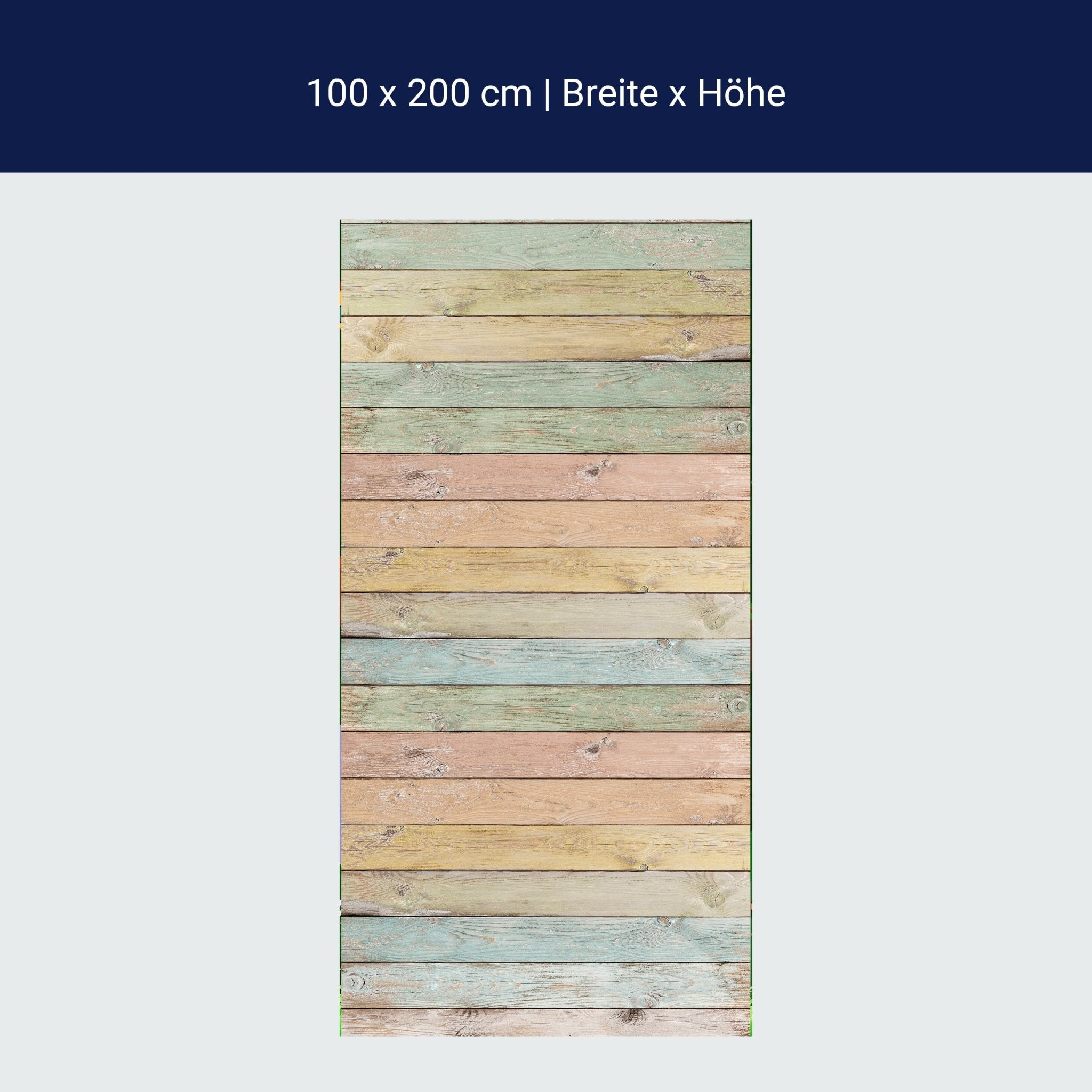 Türtapete bunte Holzplatte, Palisaden, bunt, Holz M1239