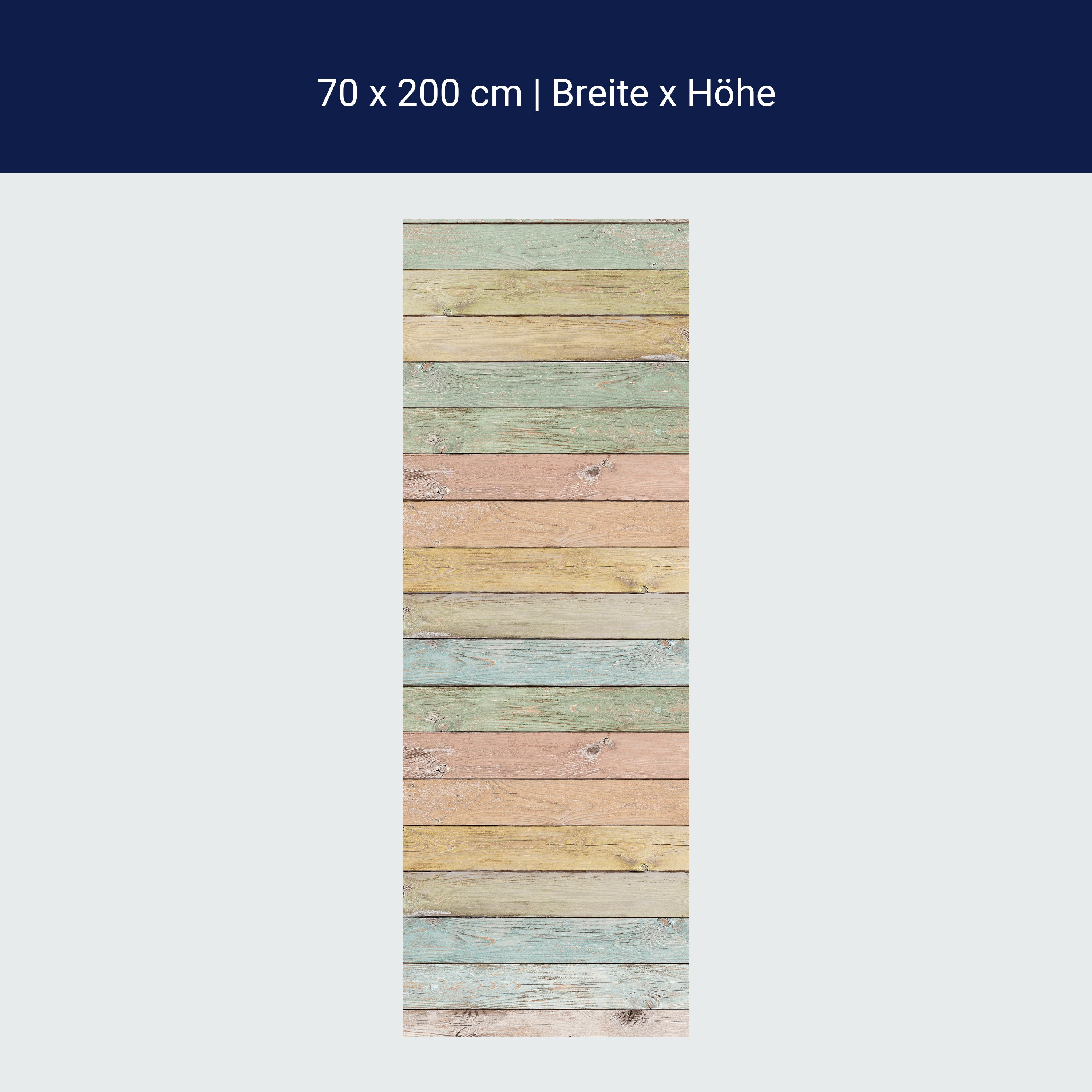 Türtapete bunte Holzplatte, Palisaden, bunt, Holz M1239