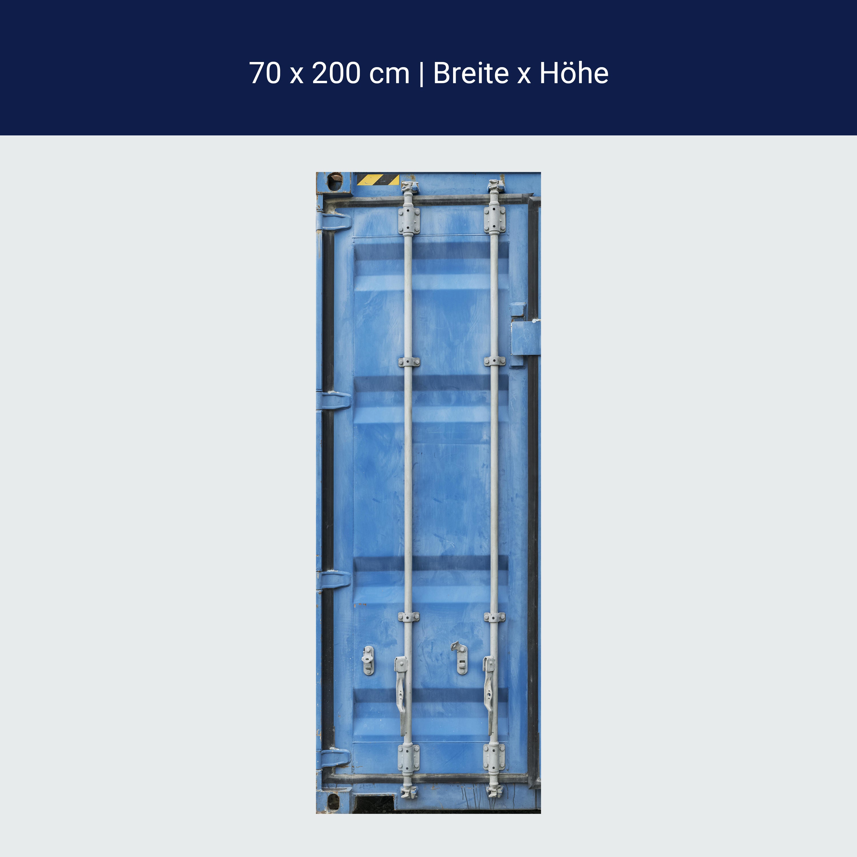 Türtapete Blaue Container Tür, Metall, Übersee M1377