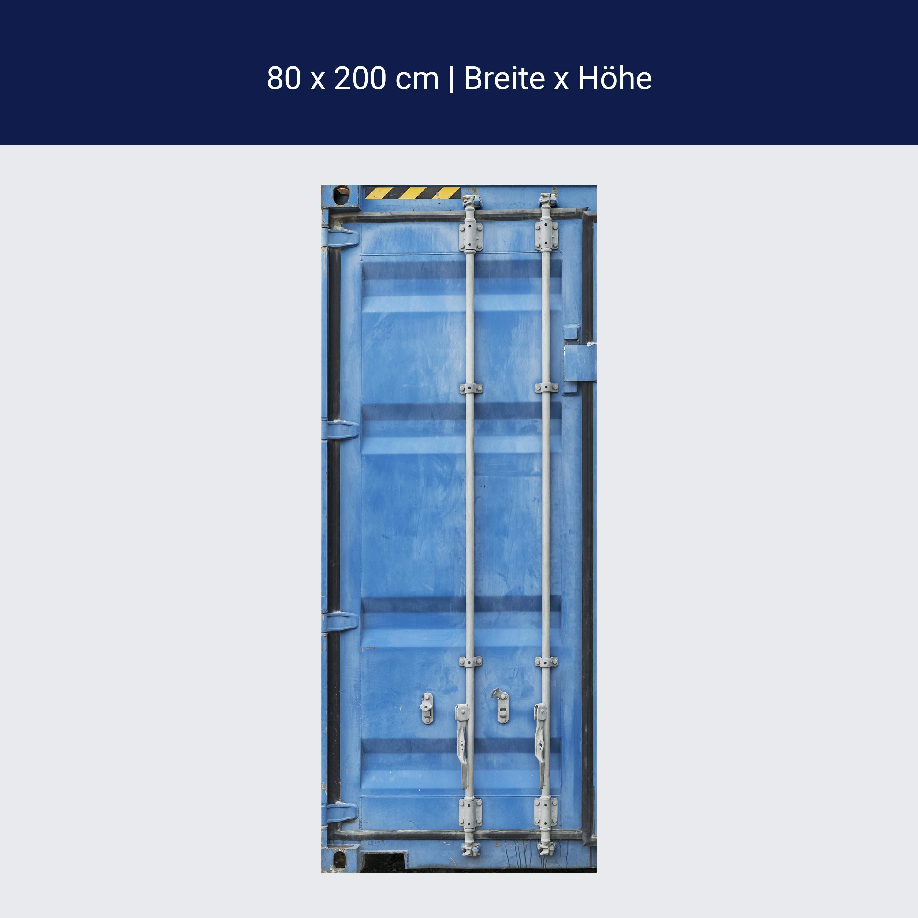 Türtapete Blaue Container Tür, Metall, Übersee M1377