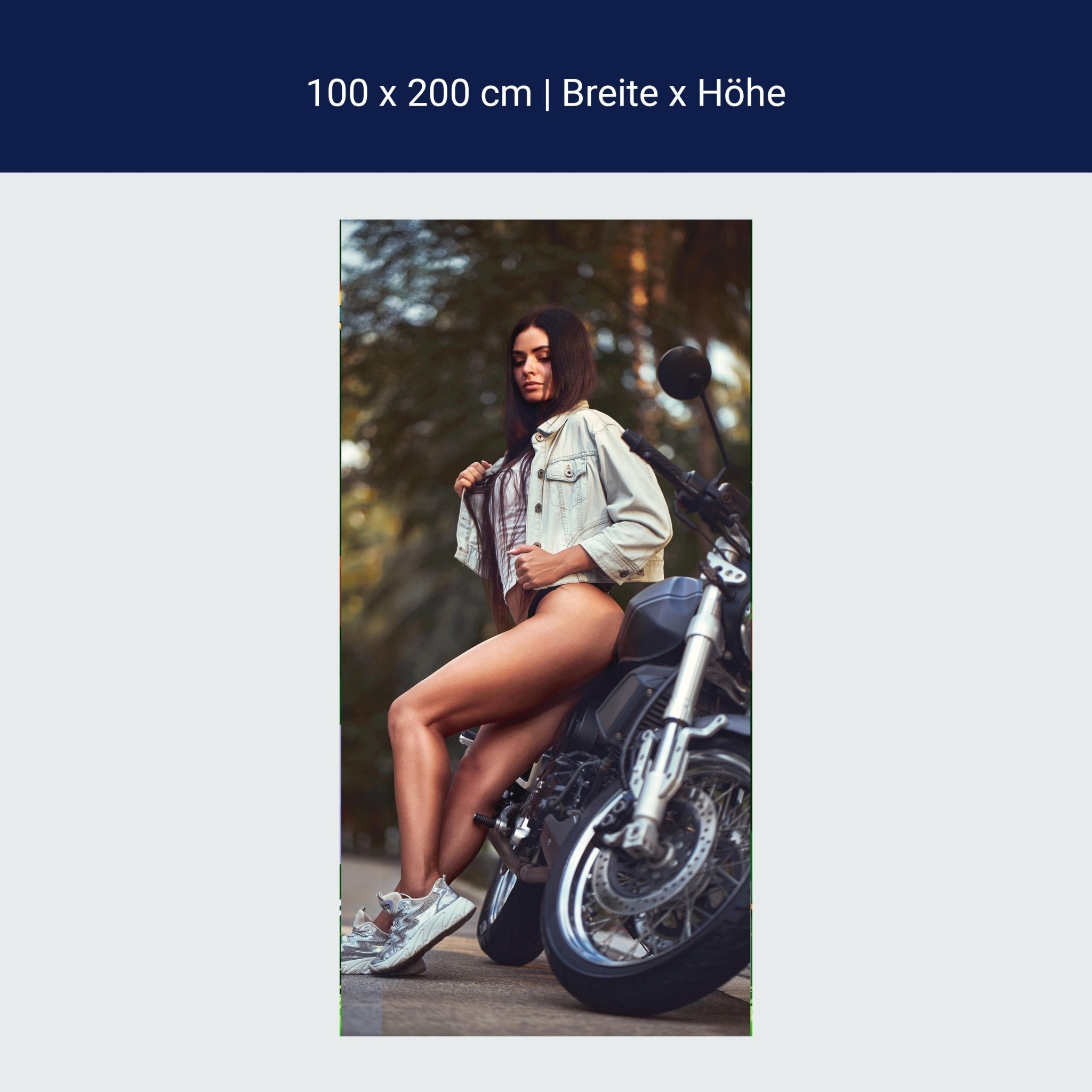 Türtapete Frau & Motorrad, Model, Sexy, Fotografie M1402