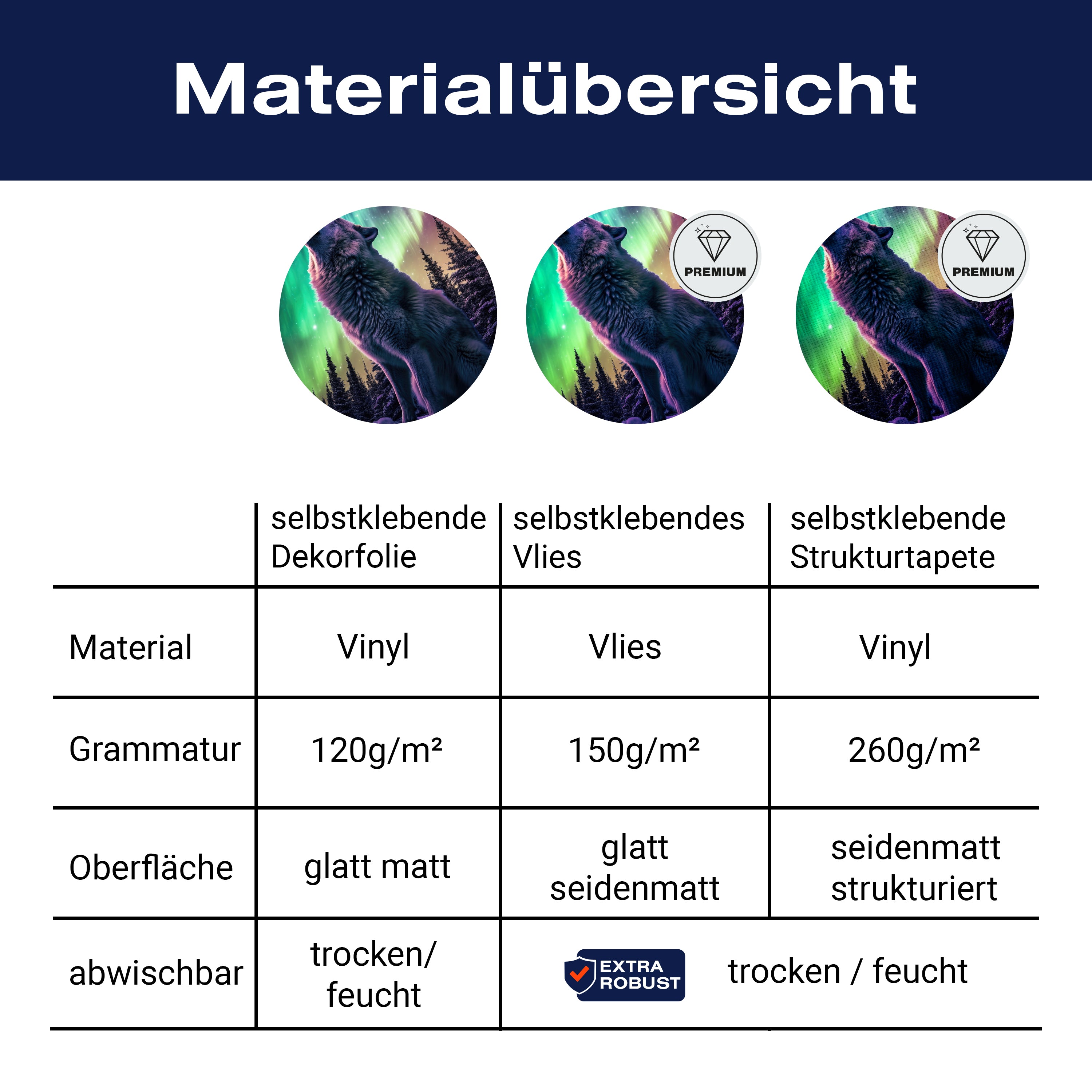 Türtapete heulender Wolf, Polarlicht, Winter M1462 - Bild 9