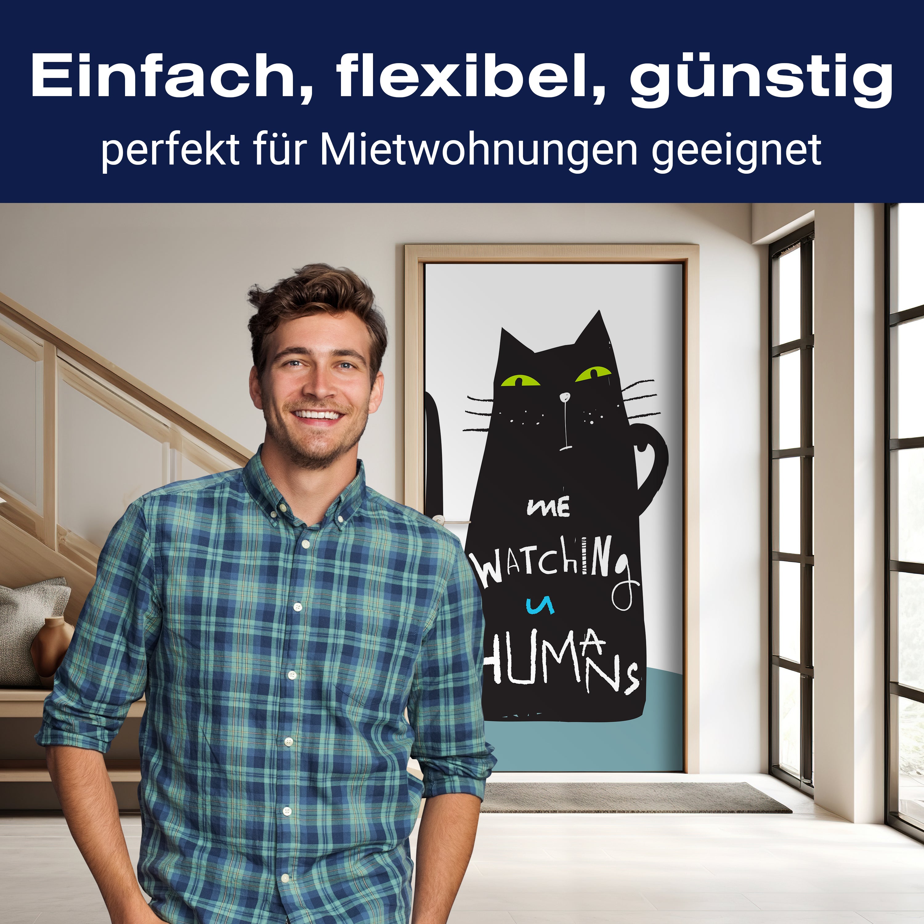 Türtapete Katze, Spruch, Illustration M1465 - Bild 3