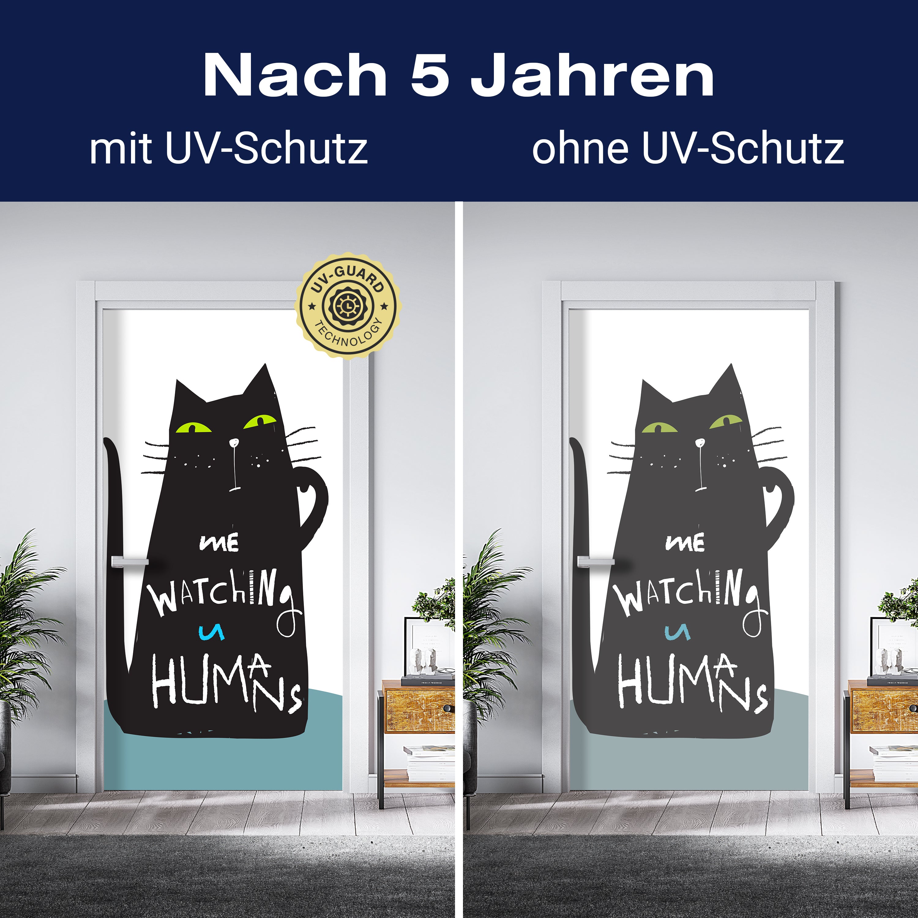 Türtapete Katze, Spruch, Illustration M1465 - Bild 4