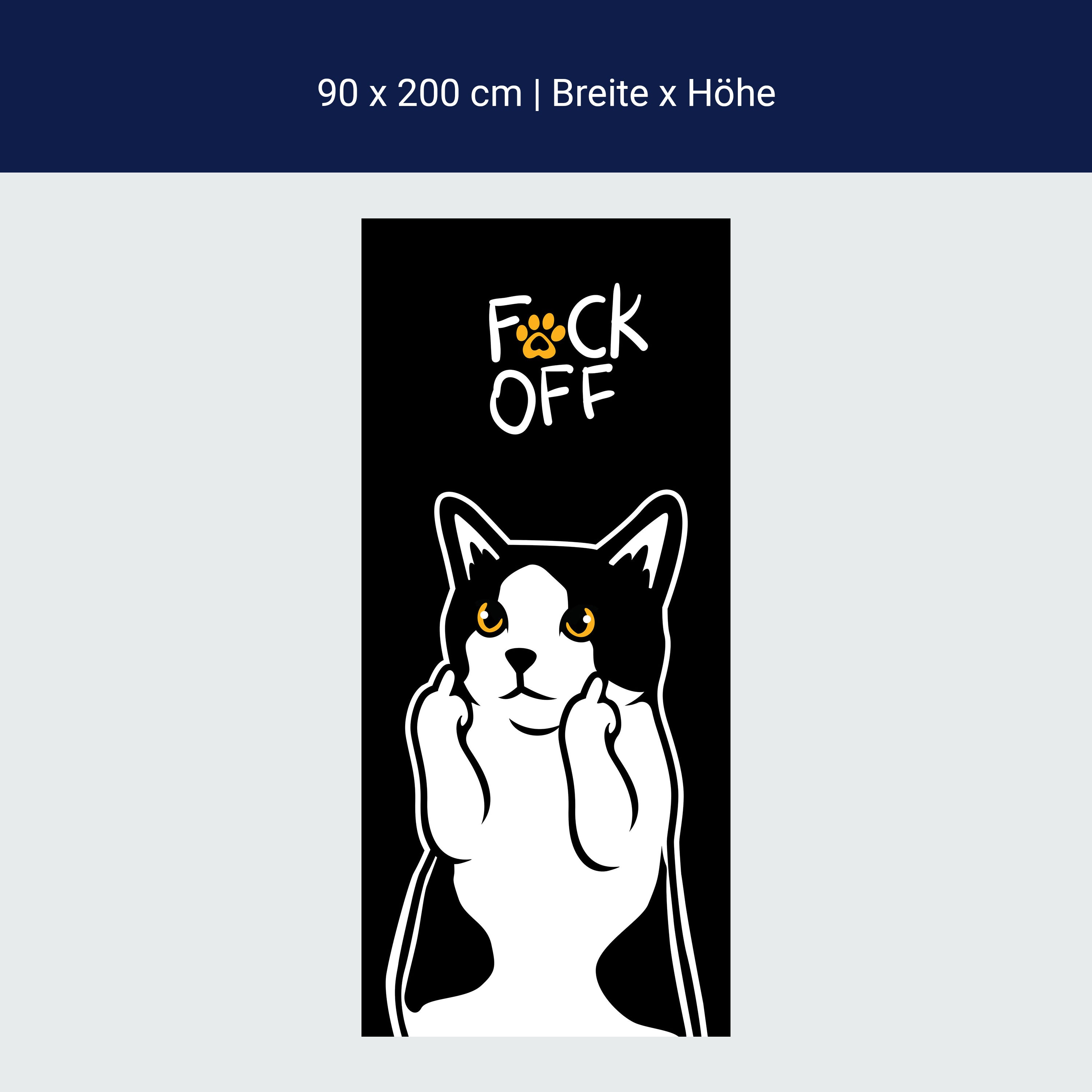 Türtapete Katze, Mittelfinger, Fuck Off M1470