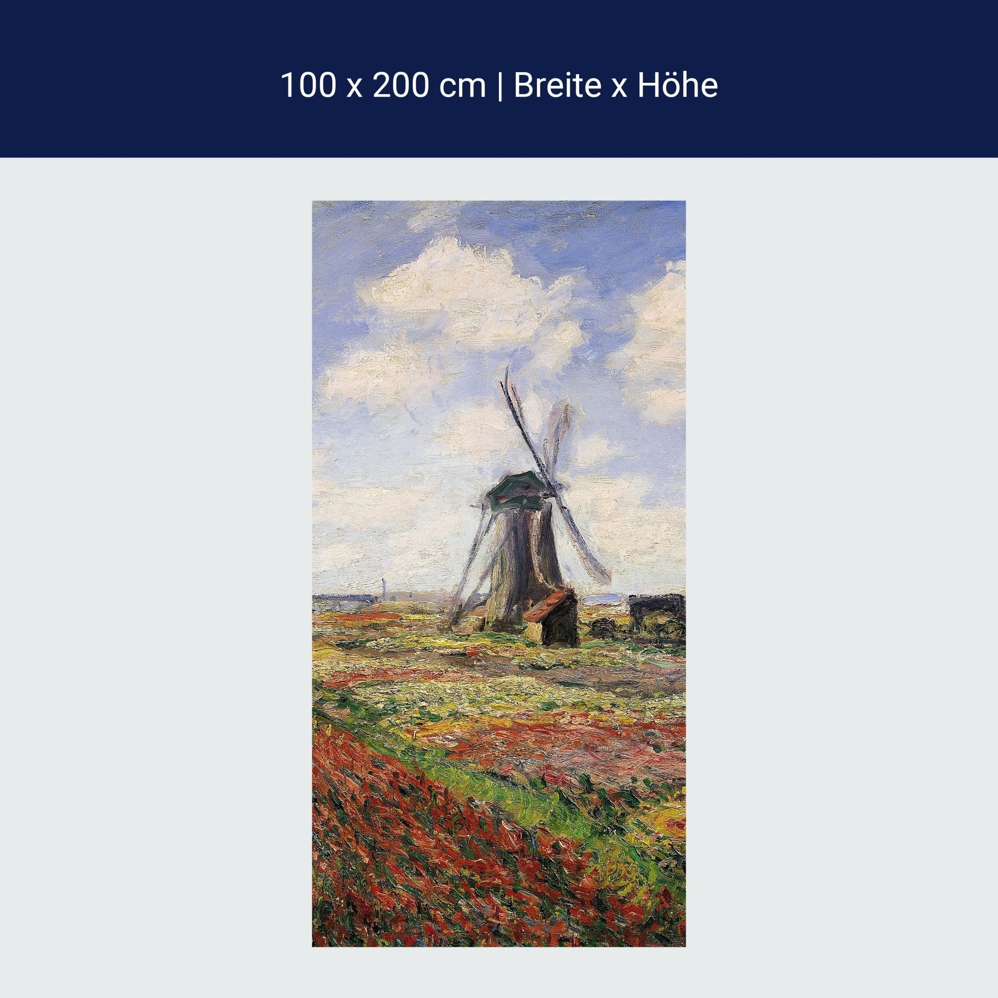 Türtapete Tulip Fields with the Rijnsburg Windmill, Claude Monet M1551