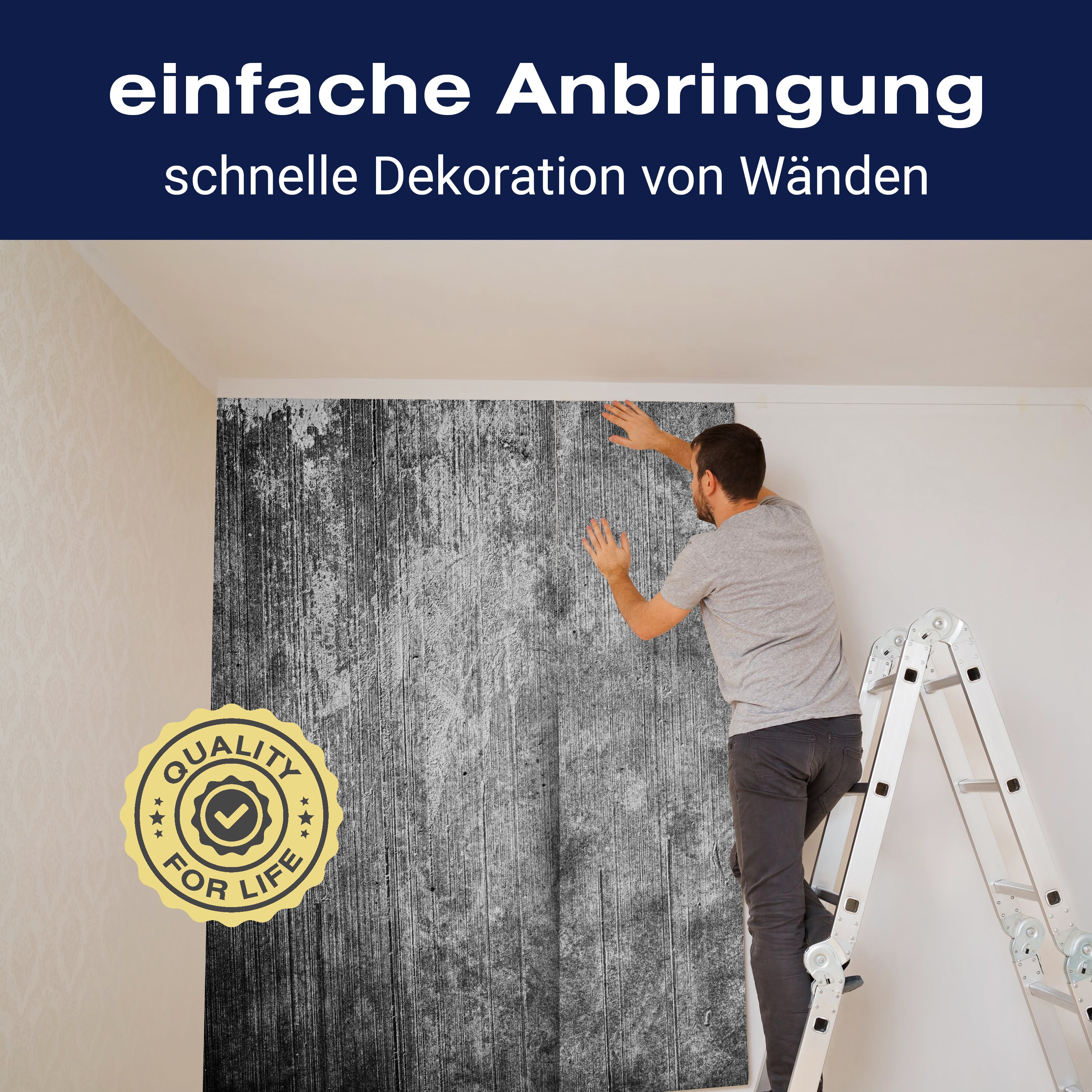 Fototapete Betonmauer Wand Schwarz M4875 - Bild 3