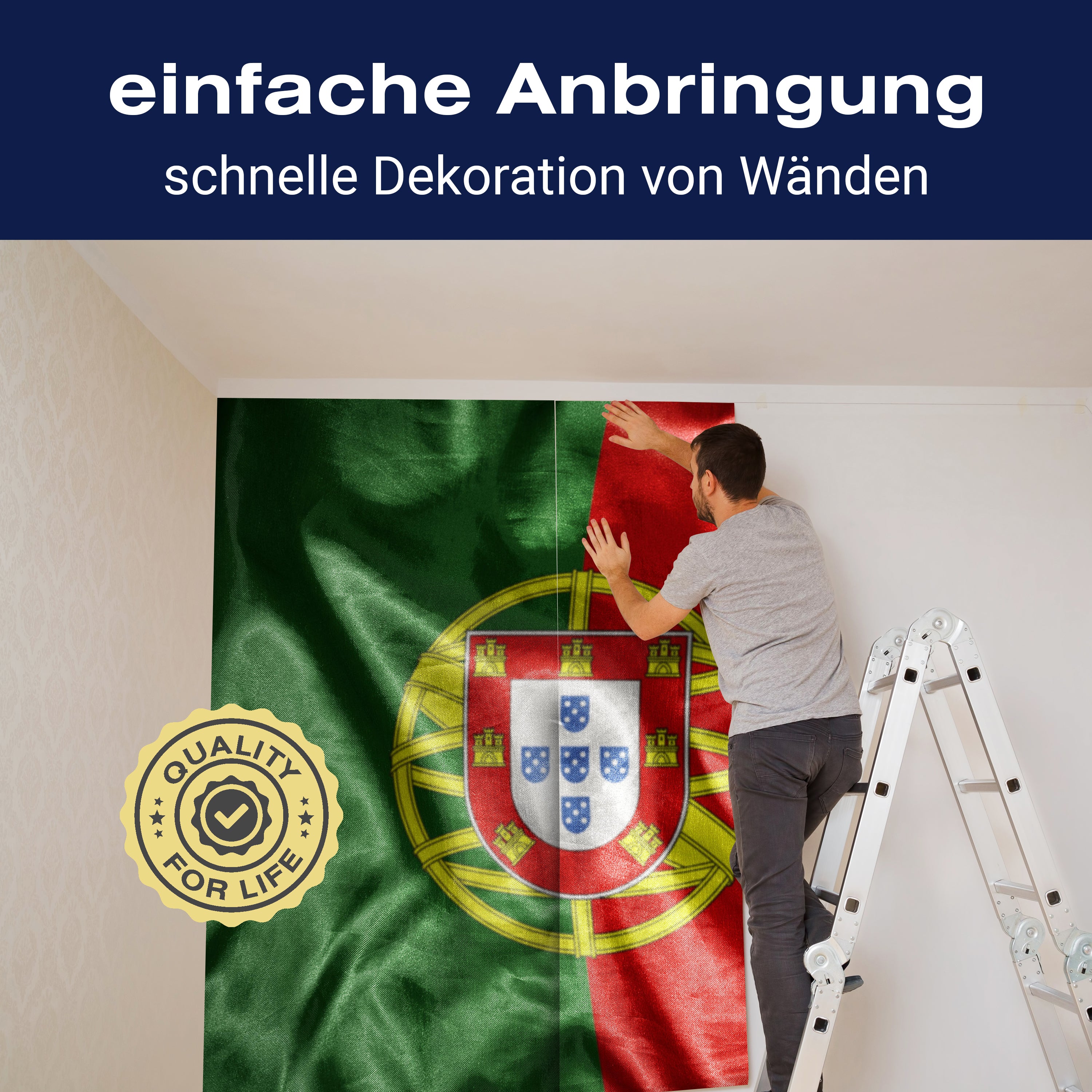 Fototapete Wehende Portugiesische Flagge M4921 - Bild 3