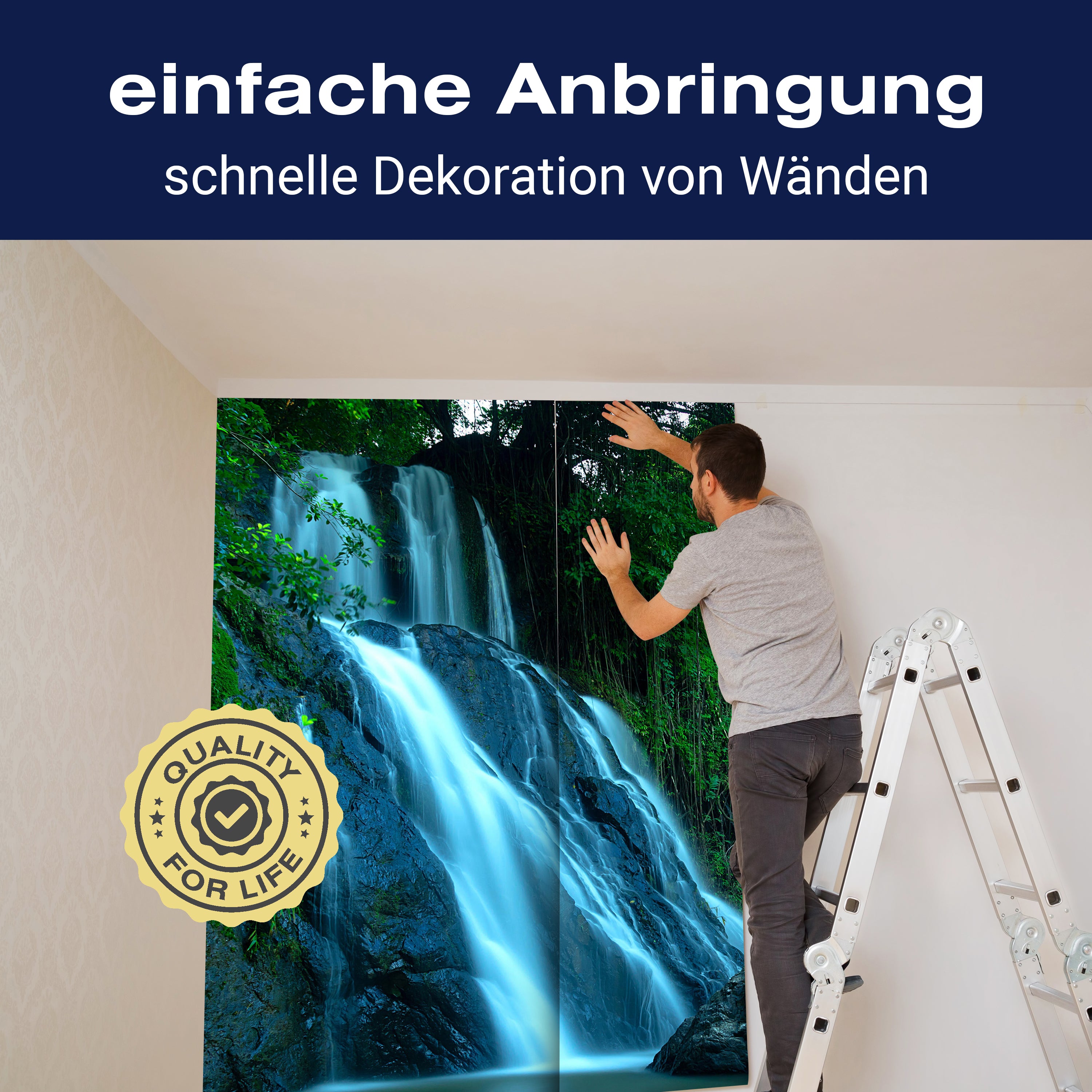 Fototapete Wald mit Wasserfall M5759 - Bild 3