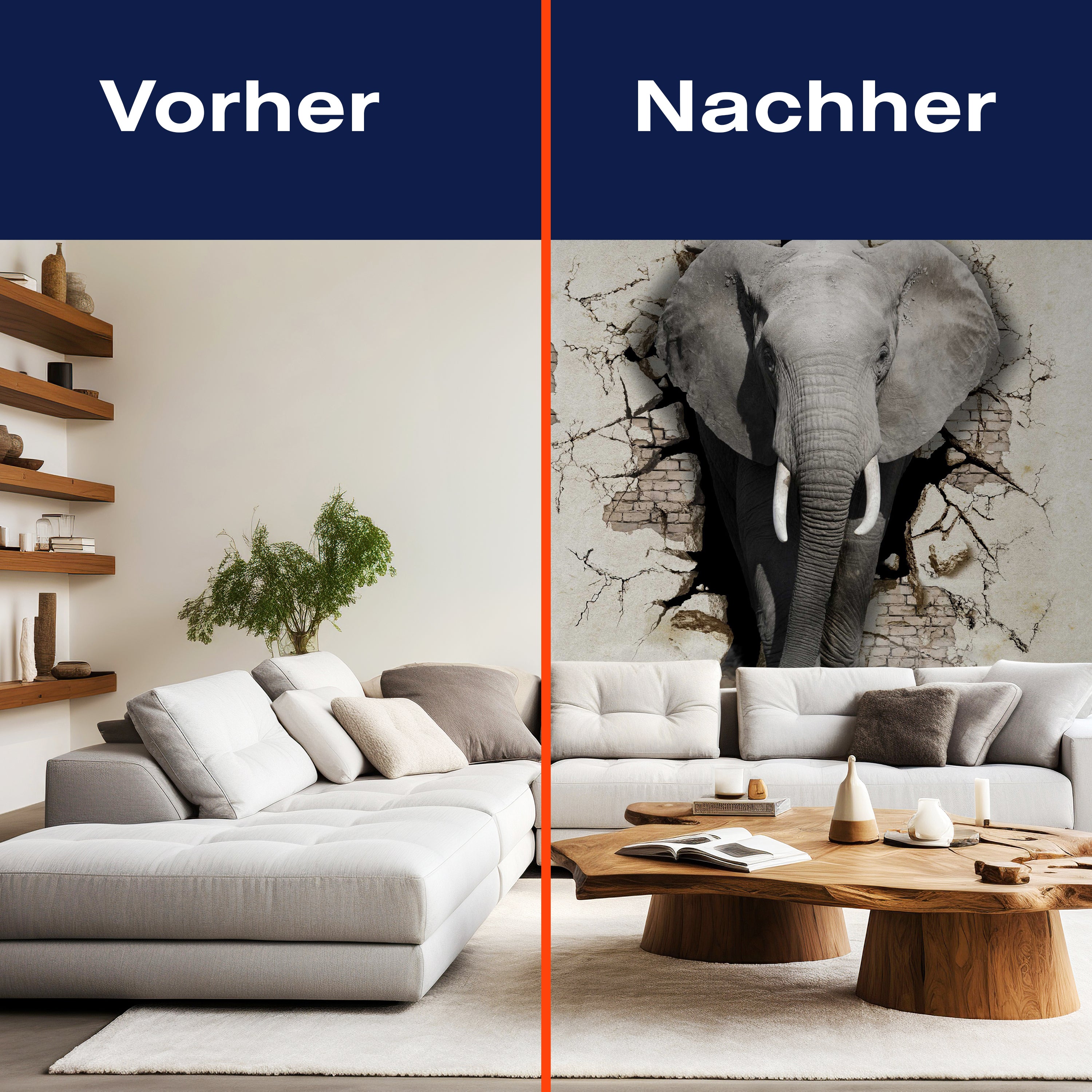 Fototapete Elefant aus Wand M5907 - Bild 9