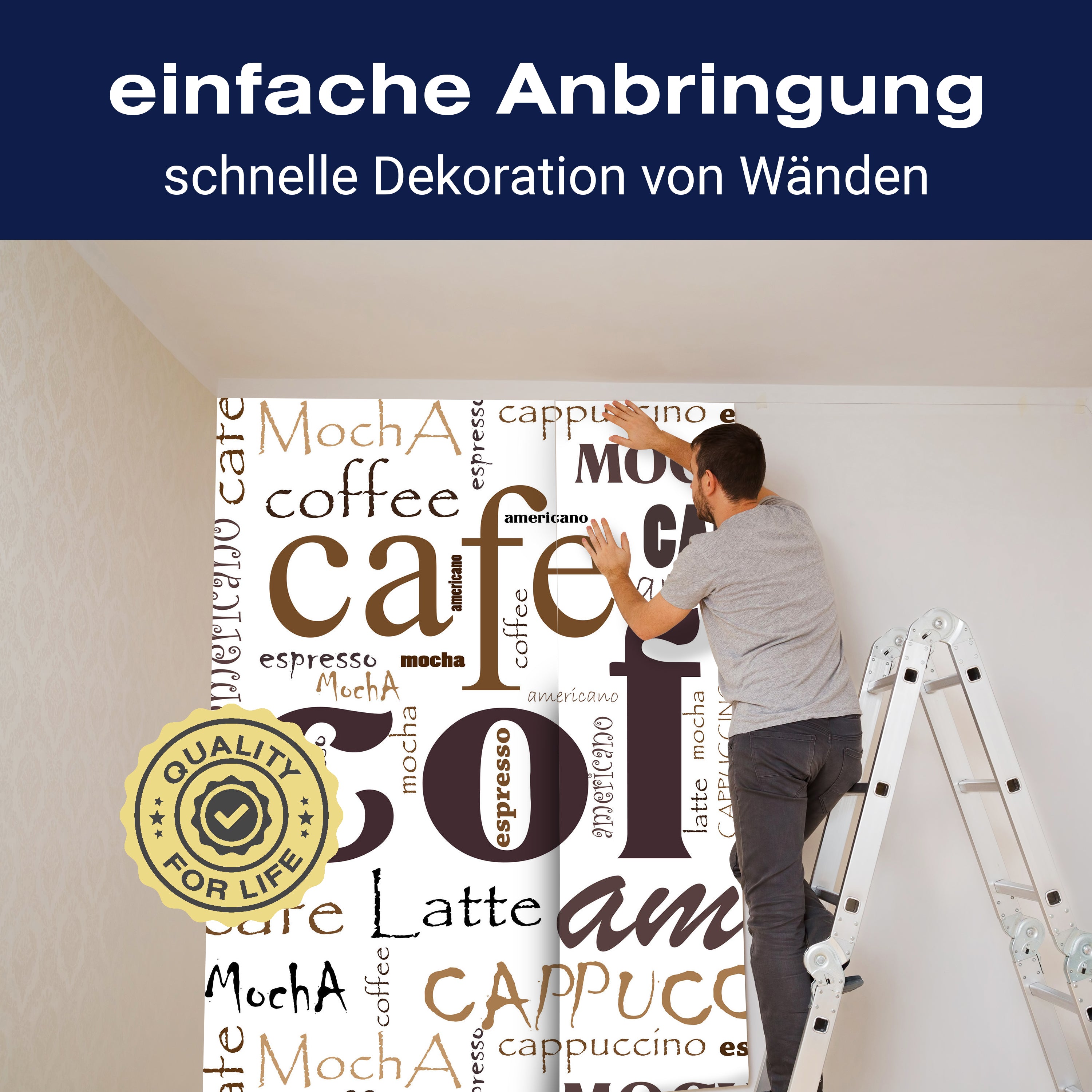 Fototapete Kaffee Schrift Wörter M6153 - Bild 3