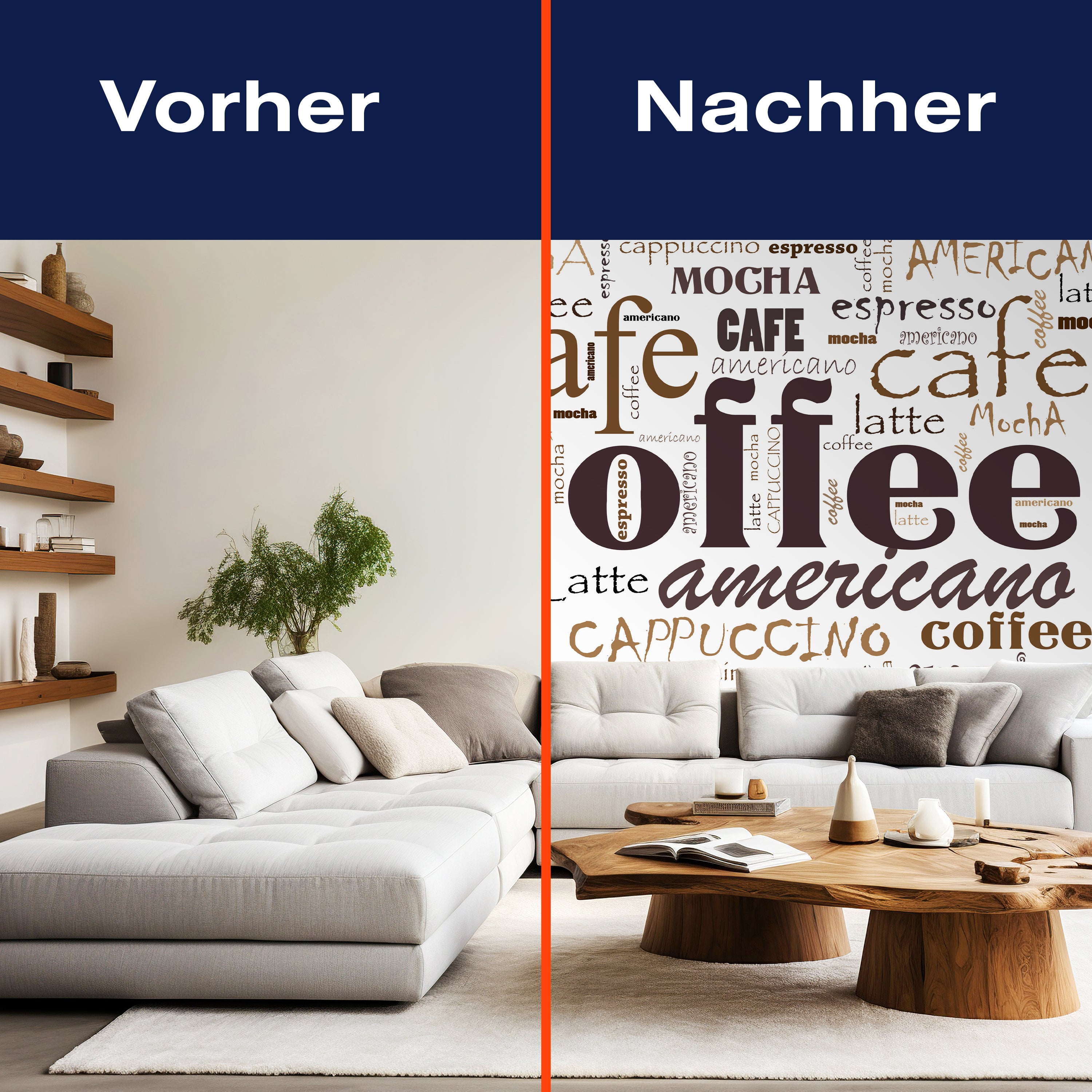 Fototapete Kaffee Schrift Wörter M6153 - Bild 9