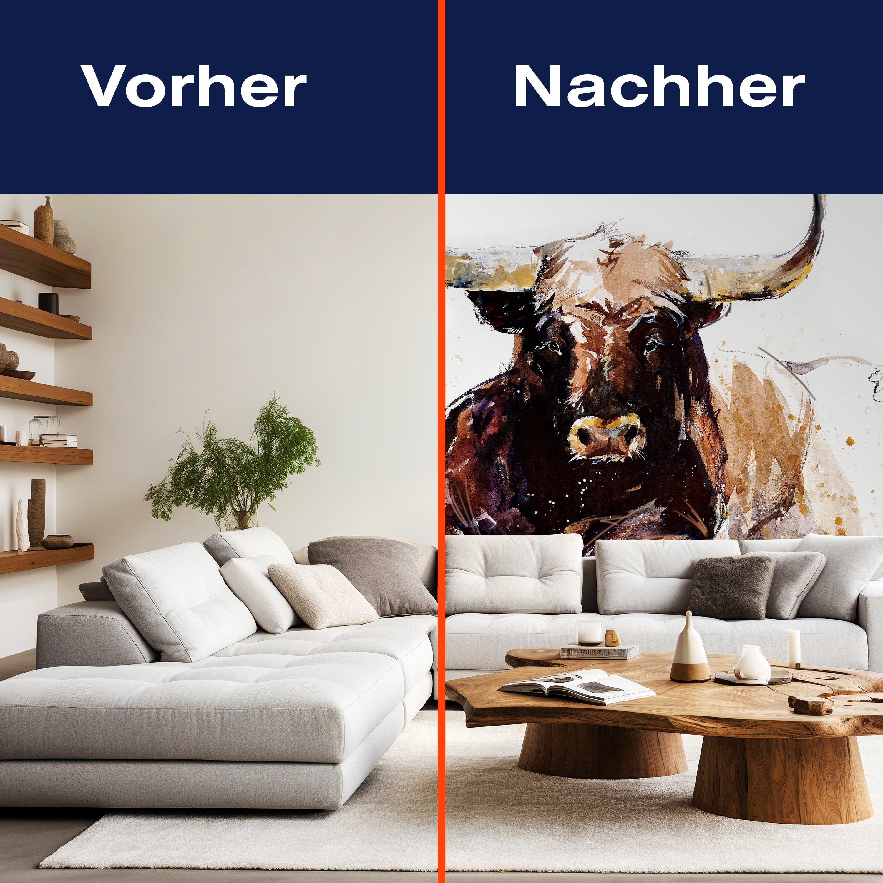 Fototapete Illustration Stier braun M6543 - Bild 9