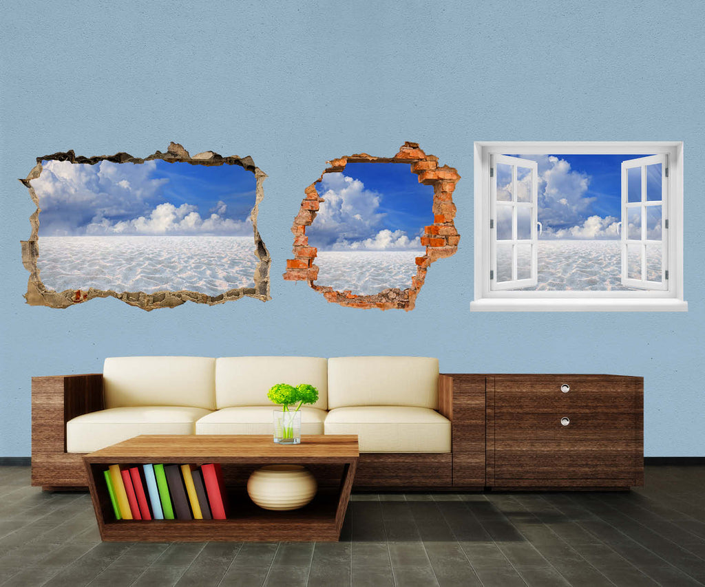 a sky 3D sand blue Discovering a - M0891 wall landscape Wall sticker with sticker